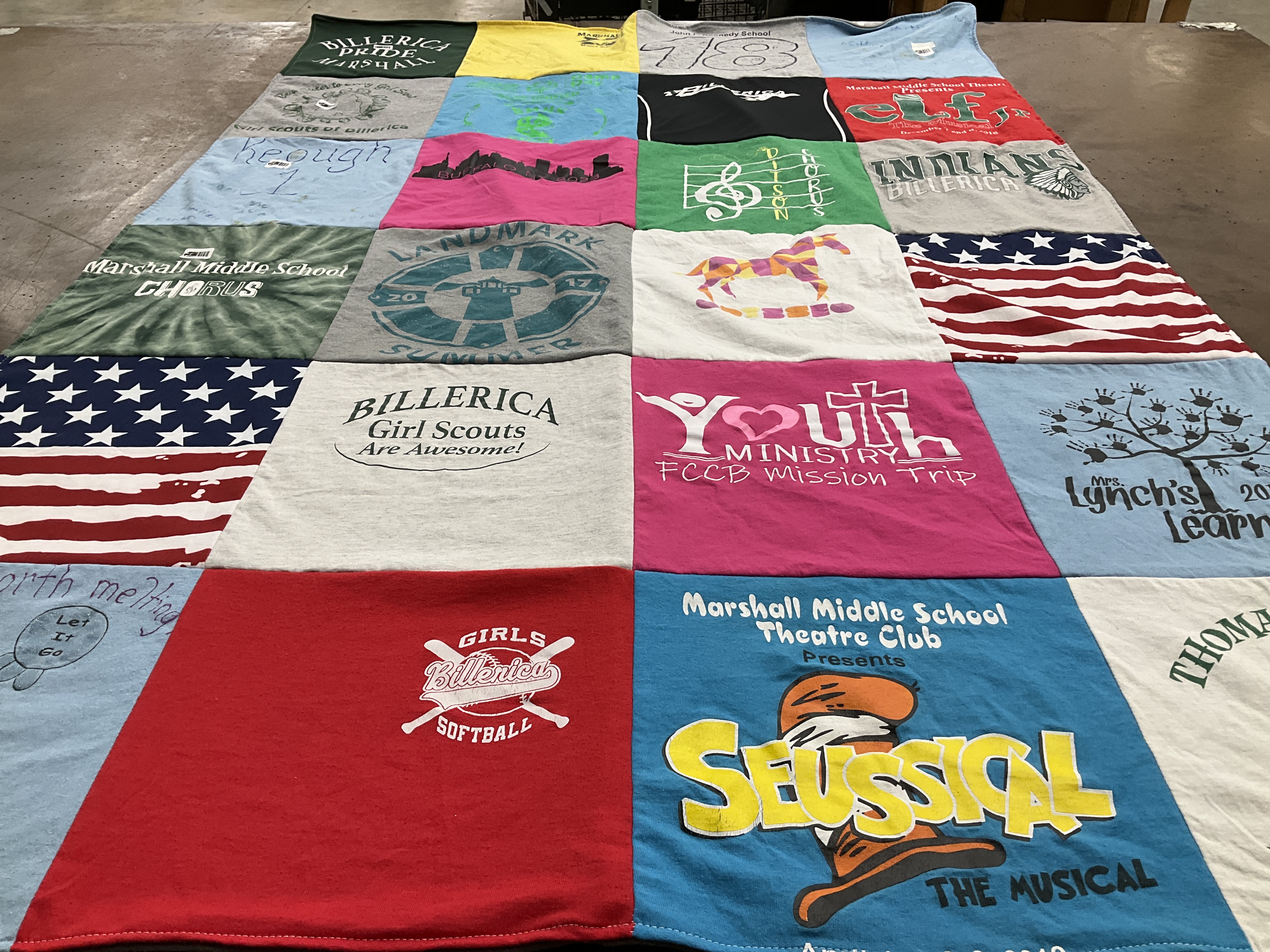 T-shirt quilt featuring billerica girls softball by Elaine from MA