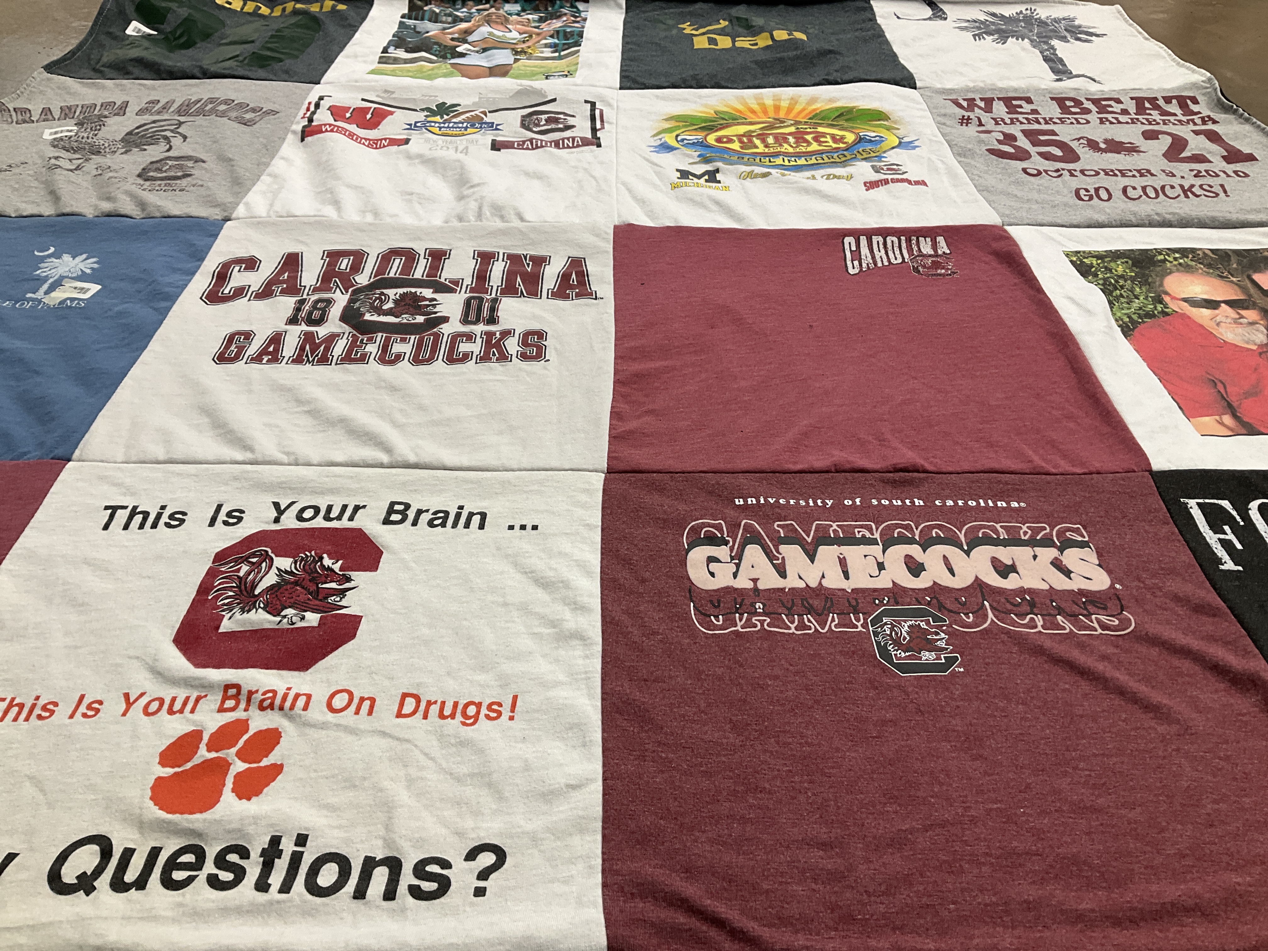T-shirt quilt featuring gamecocks by Anthony from FL