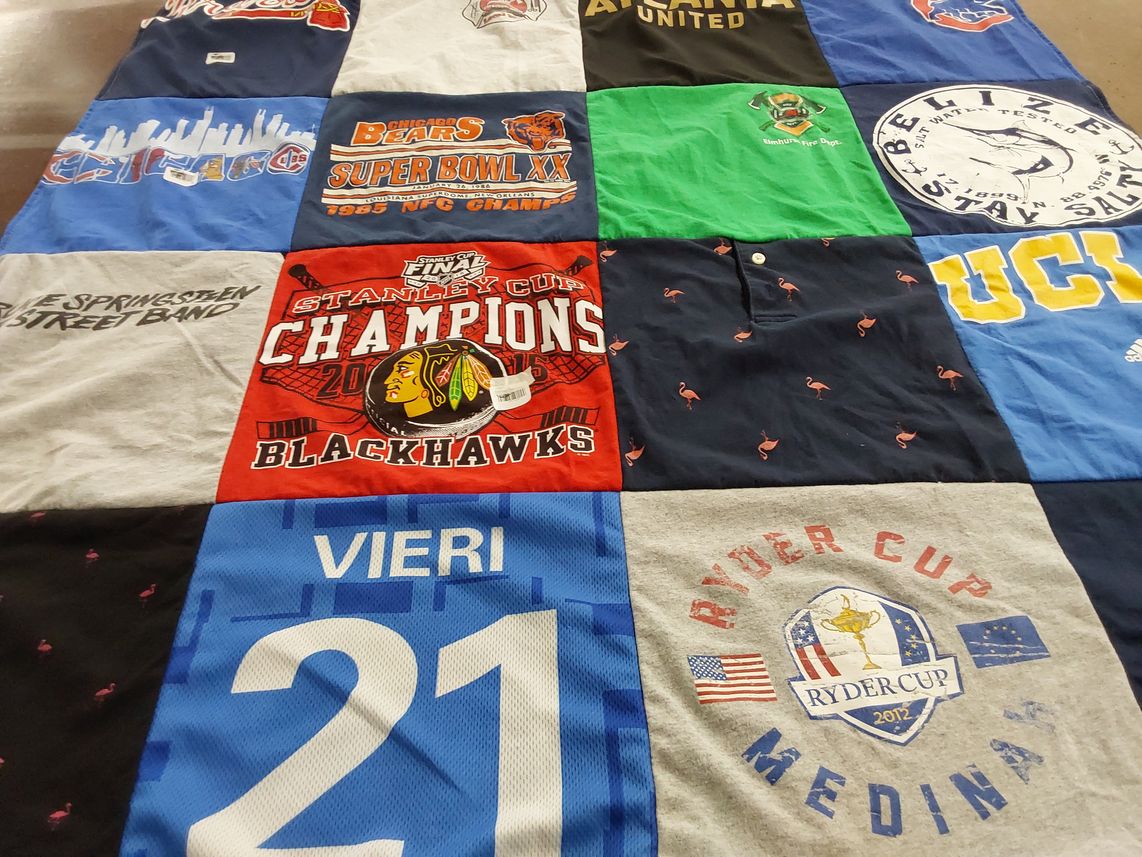 T-shirt quilt featuring chicago bears by Ann from TX