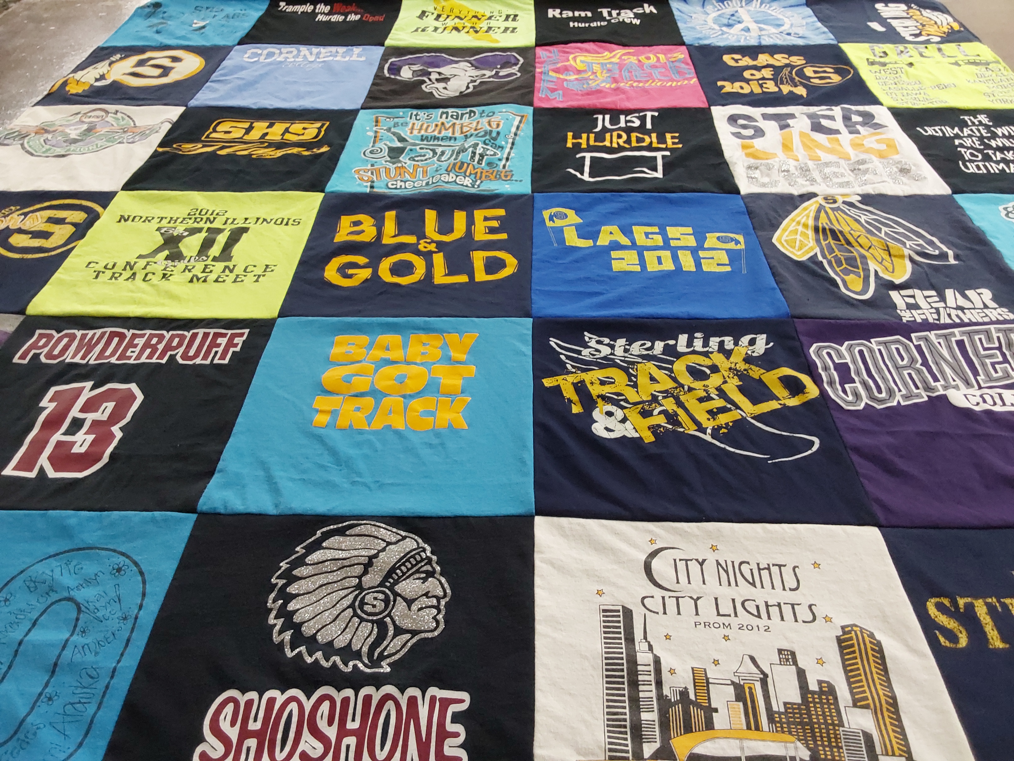 T-shirt quilt featuring sterling track and field by Dawn from IL