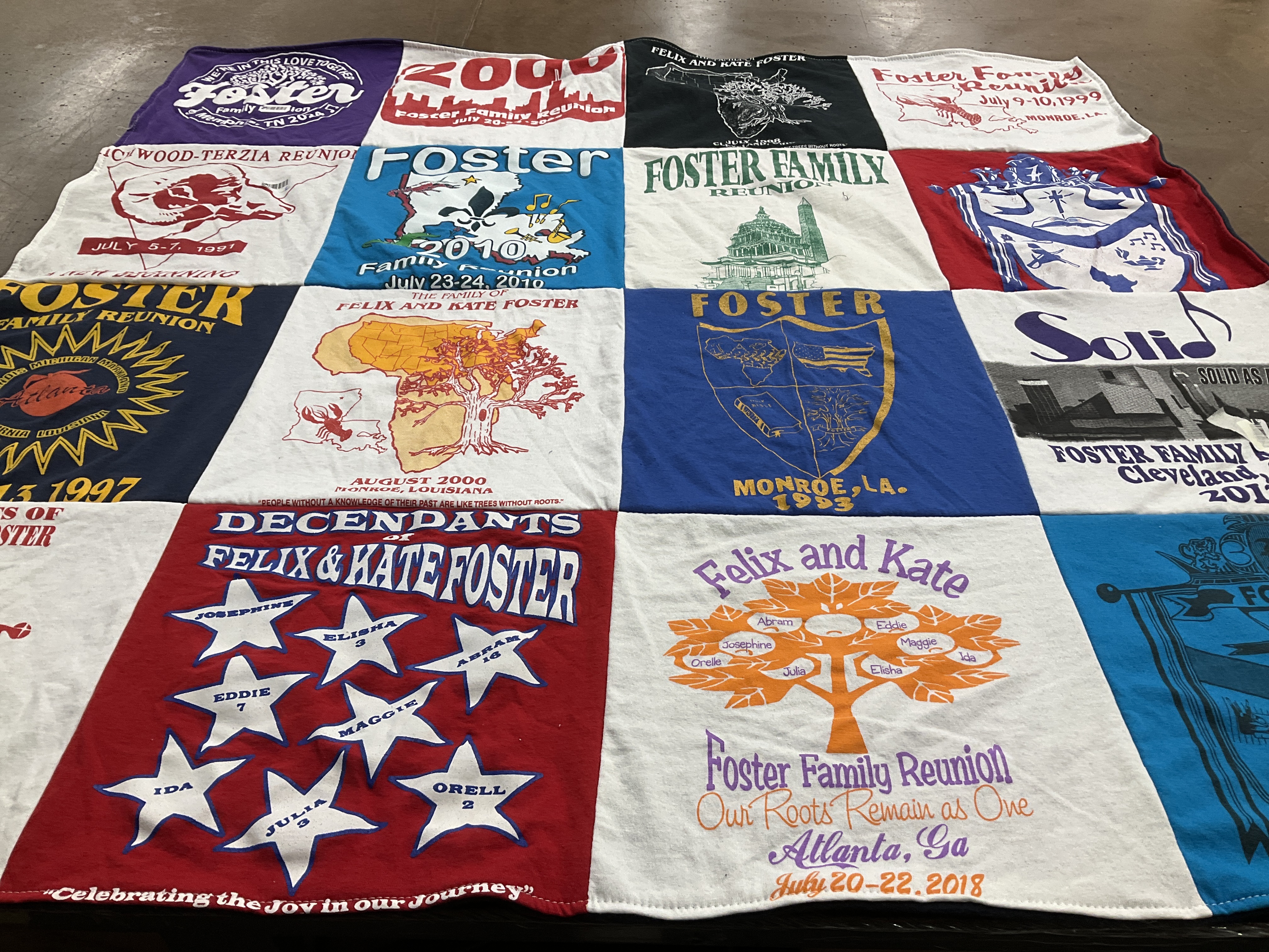 T-shirt quilt with family gatherings, reunions themes by Oswald  from MD