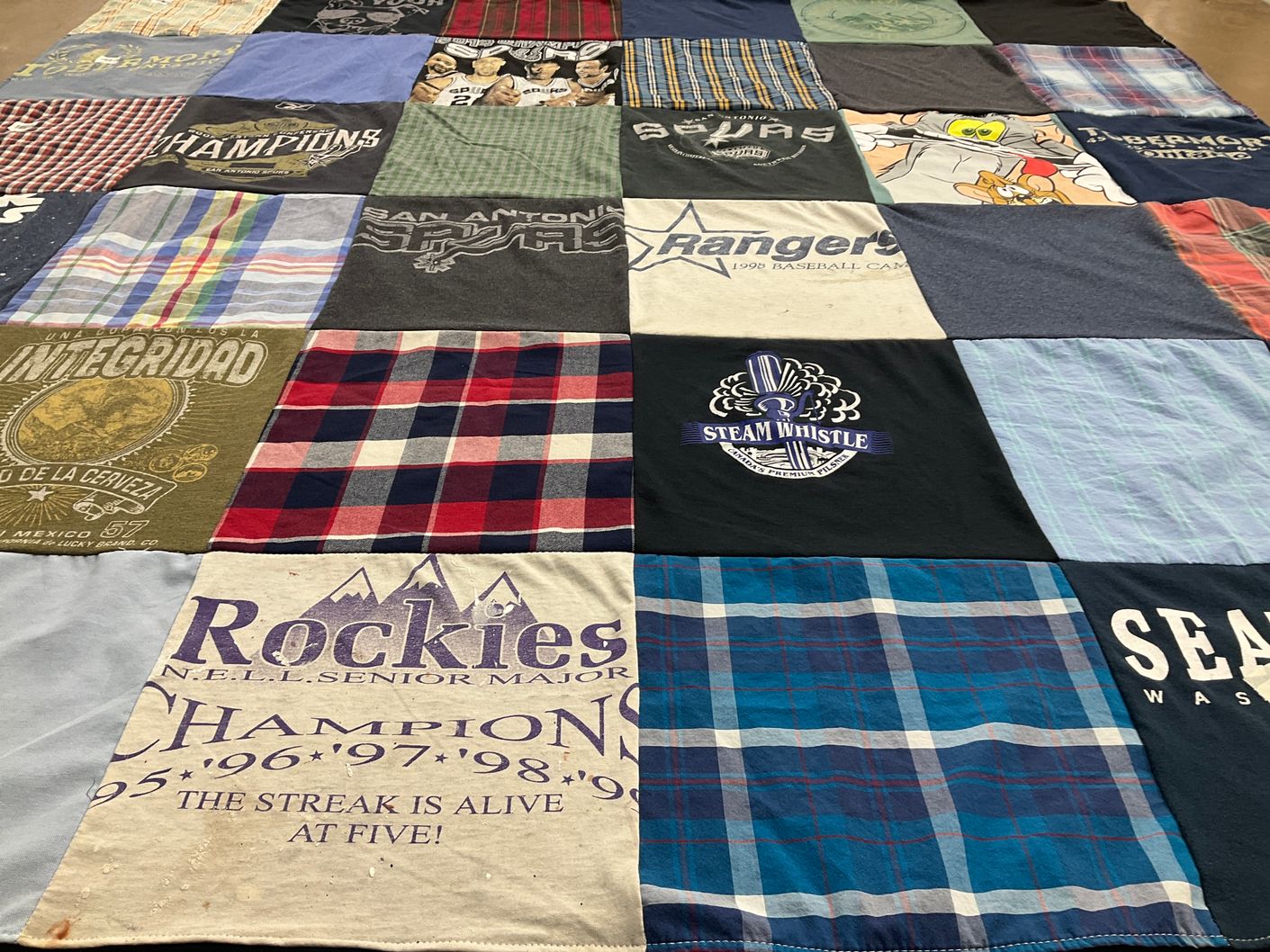 T-shirt quilt featuring san antonio spurs, rockies by Lauri from TX