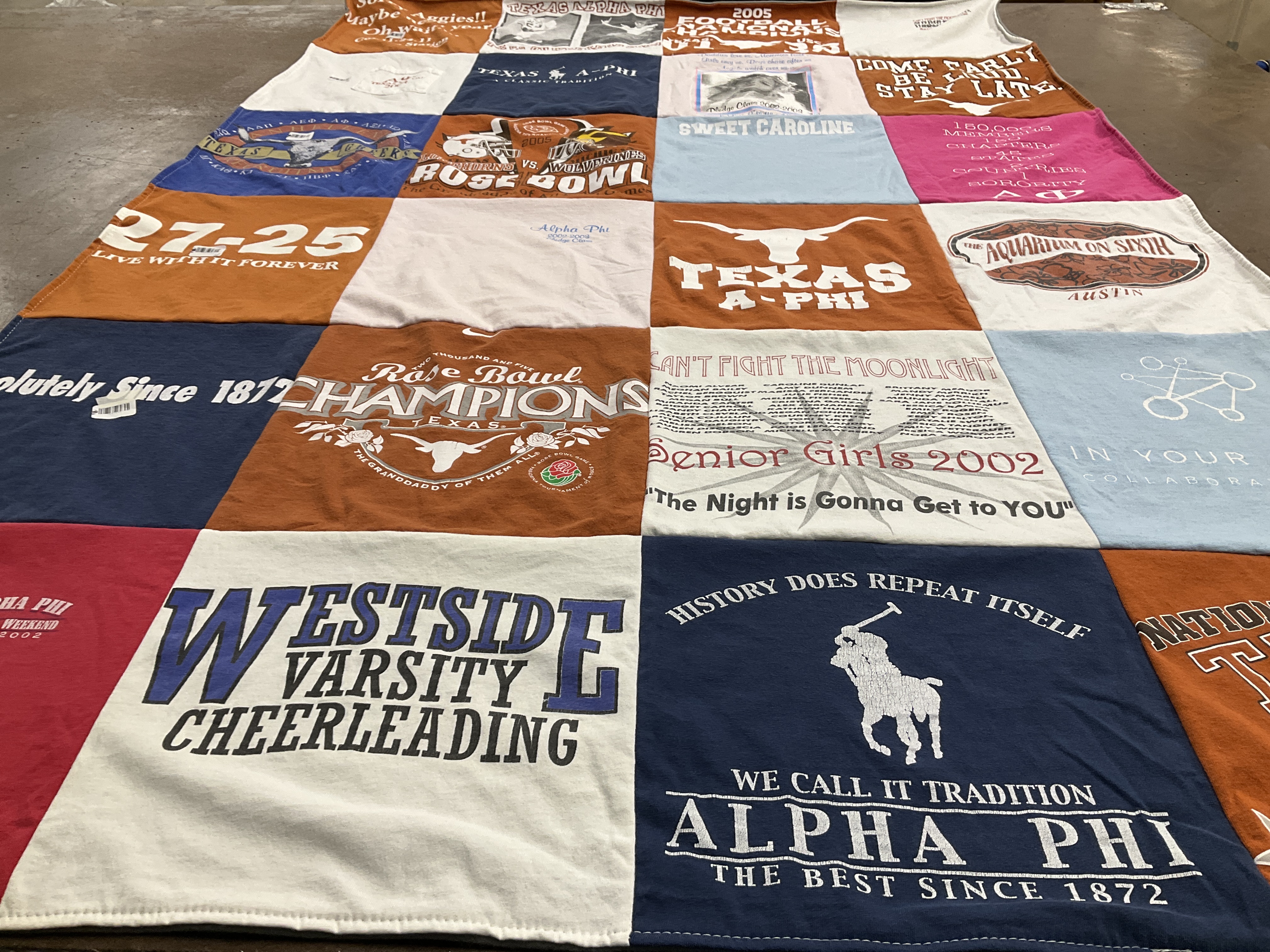 T-shirt quilt from texas a&m university, westside university by Karen from TX