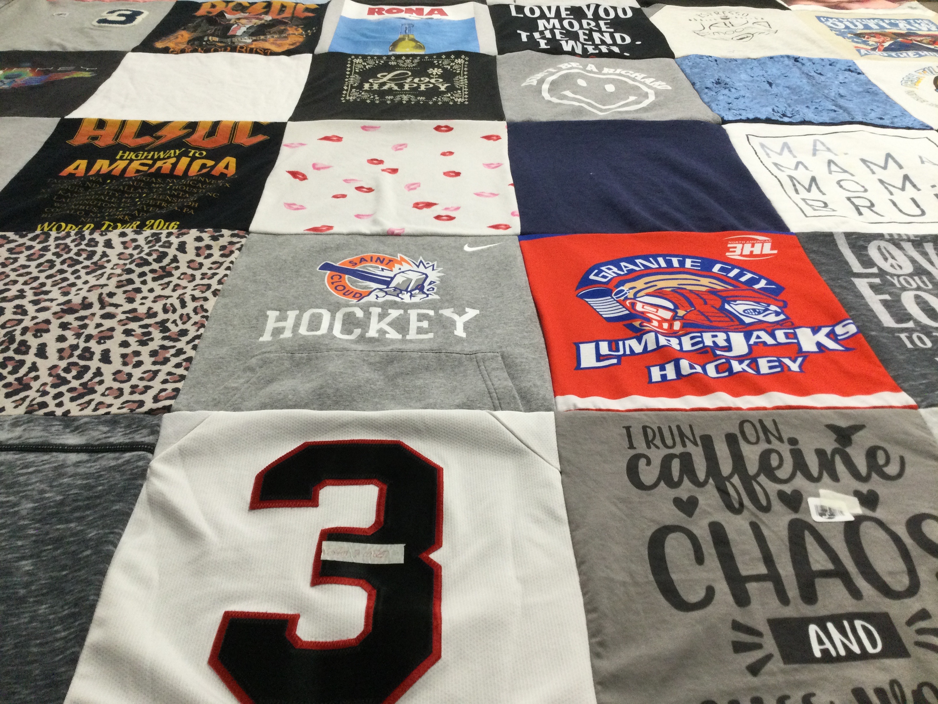 T-shirt quilt featuring granite city lumberjacks hockey by rhonda from MN
