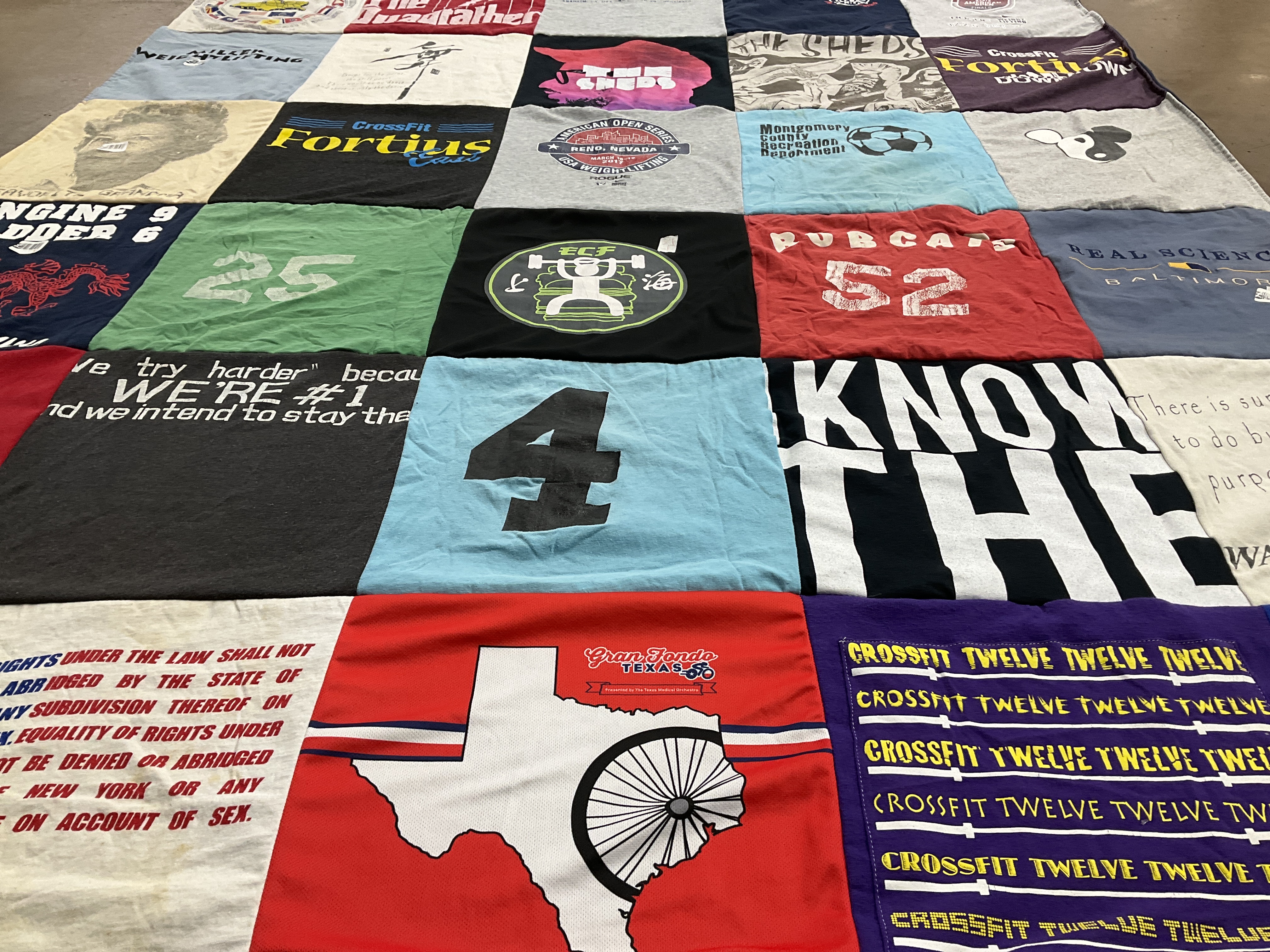 T-shirt quilt featuring bobcats by David from CO
