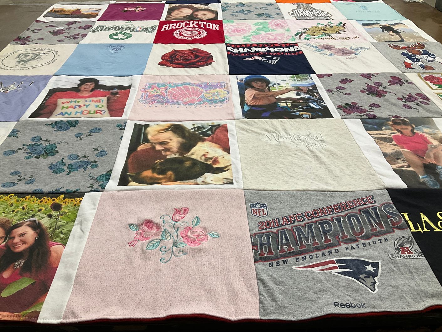 T-shirt quilt featuring new england patriots by Sue from MA