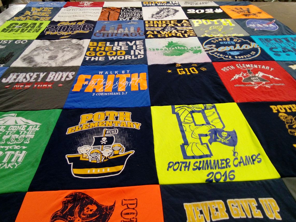 T-shirt quilt from poth elementary school by Elizabeth from TX