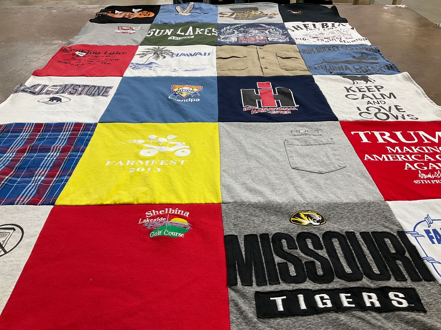 T-shirt quilt featuring missouri tigers by Deanna from MO