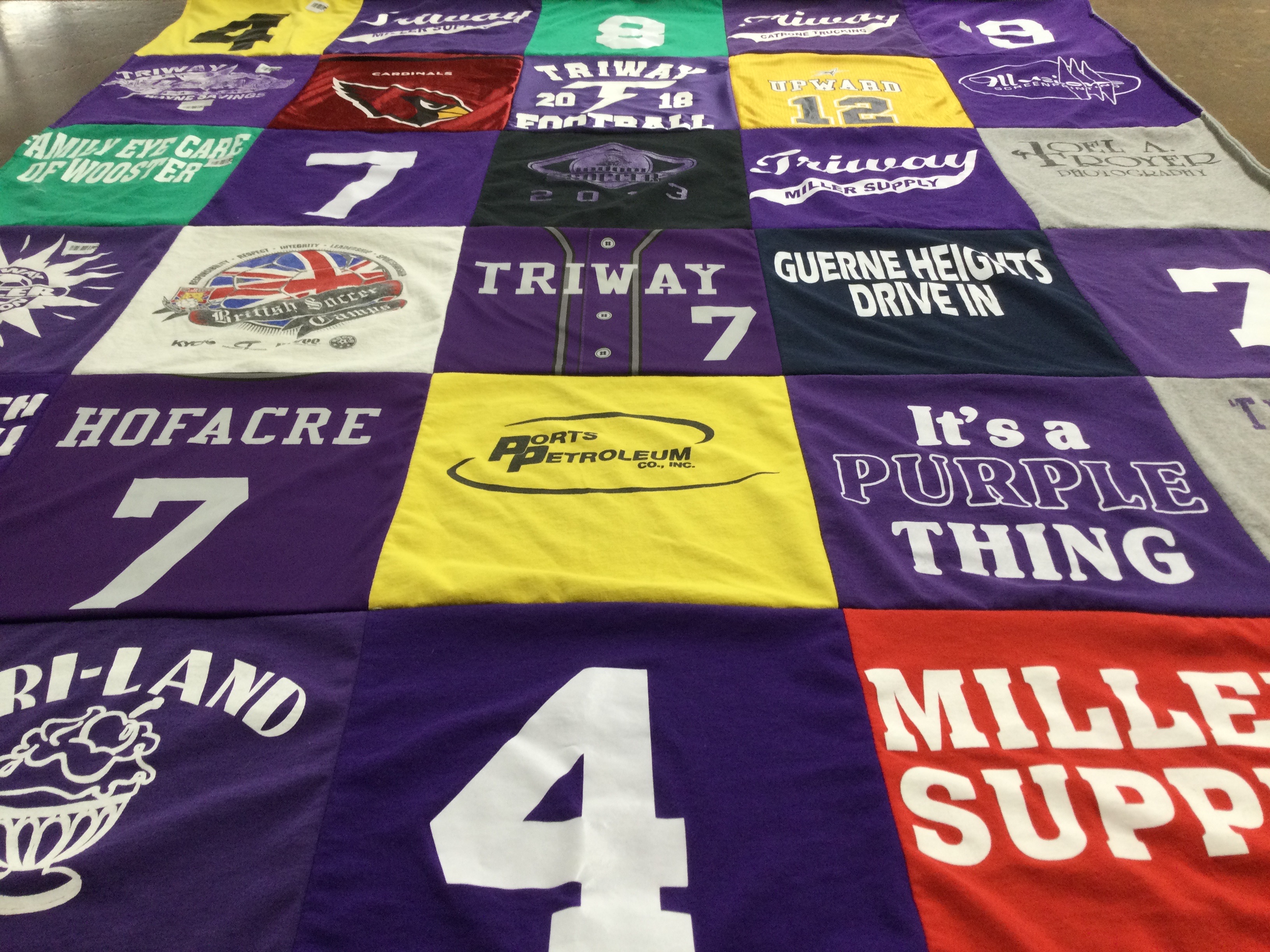 T-shirt quilt featuring triway high school football, cardinals by Melissa from OH
