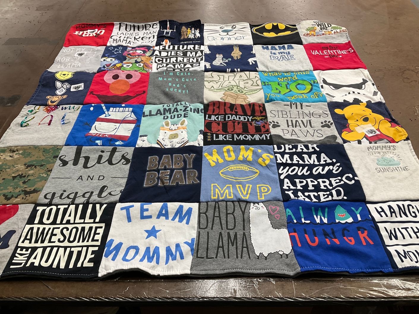 T-shirt quilt with family, children themes by Katherine from NJ