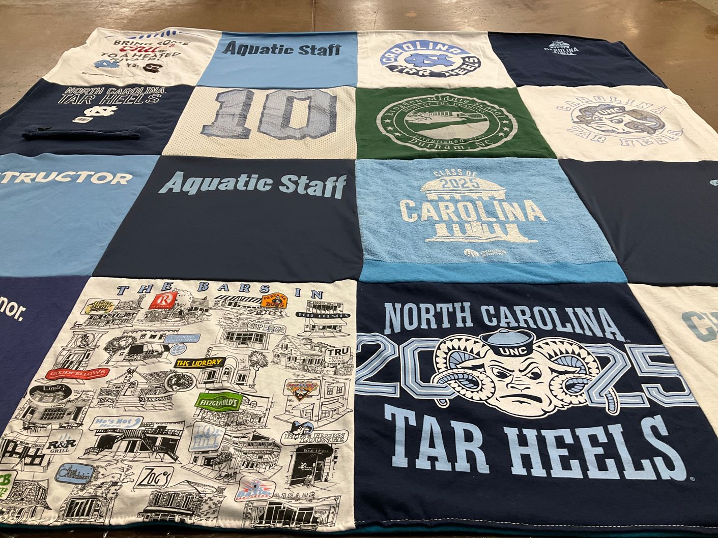 T-shirt quilt featuring university of north carolina tar heels by Michelle from NC
