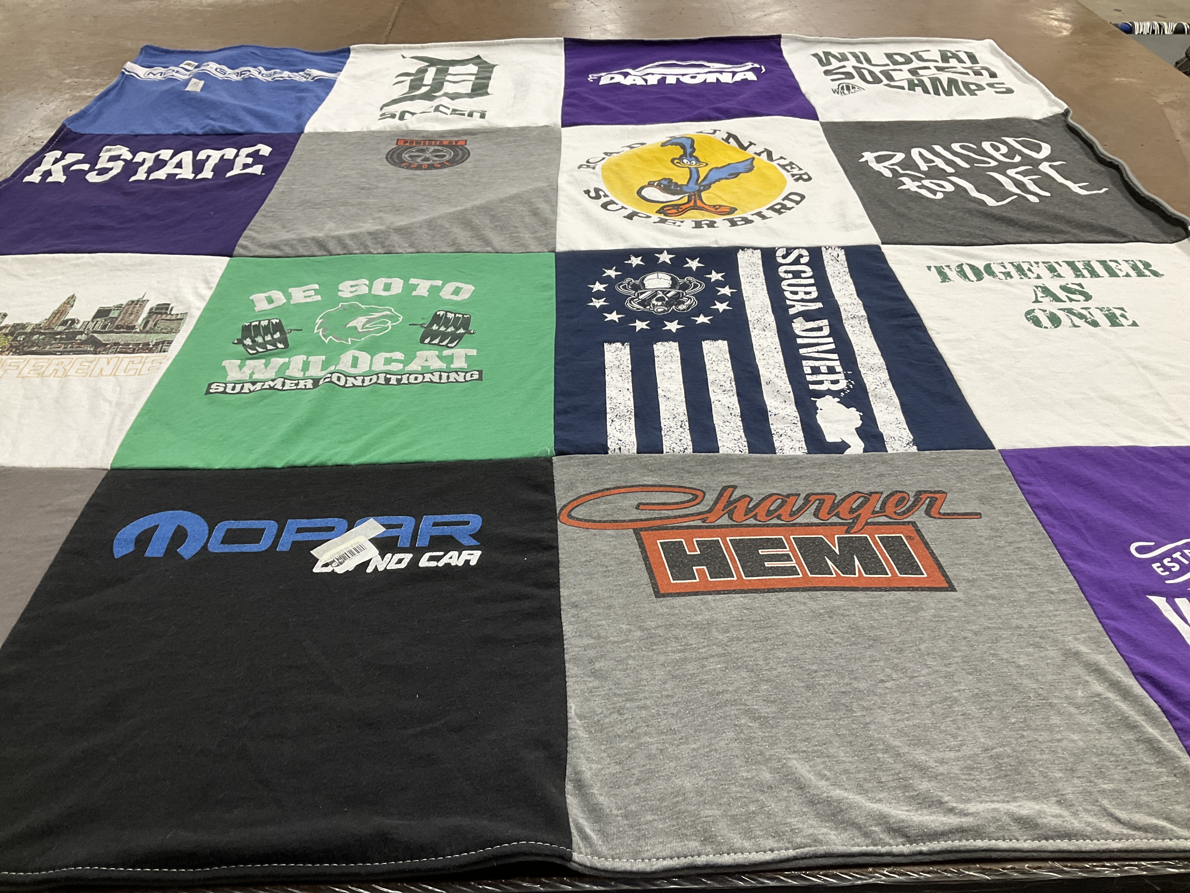 T-shirt quilt from kansas state university by Carrie from KS