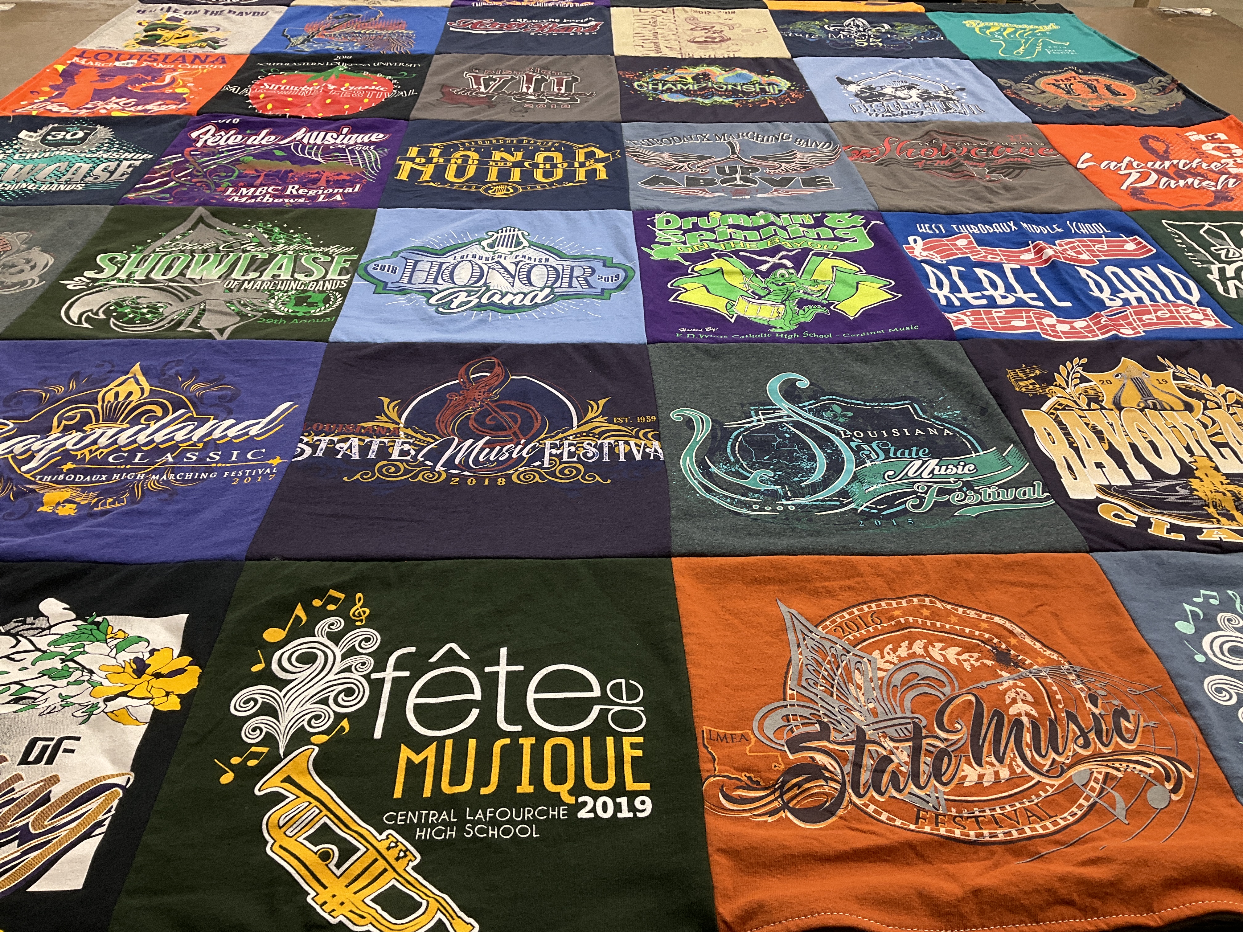 T-shirt quilt from central lafourche high school by Jenny from LA