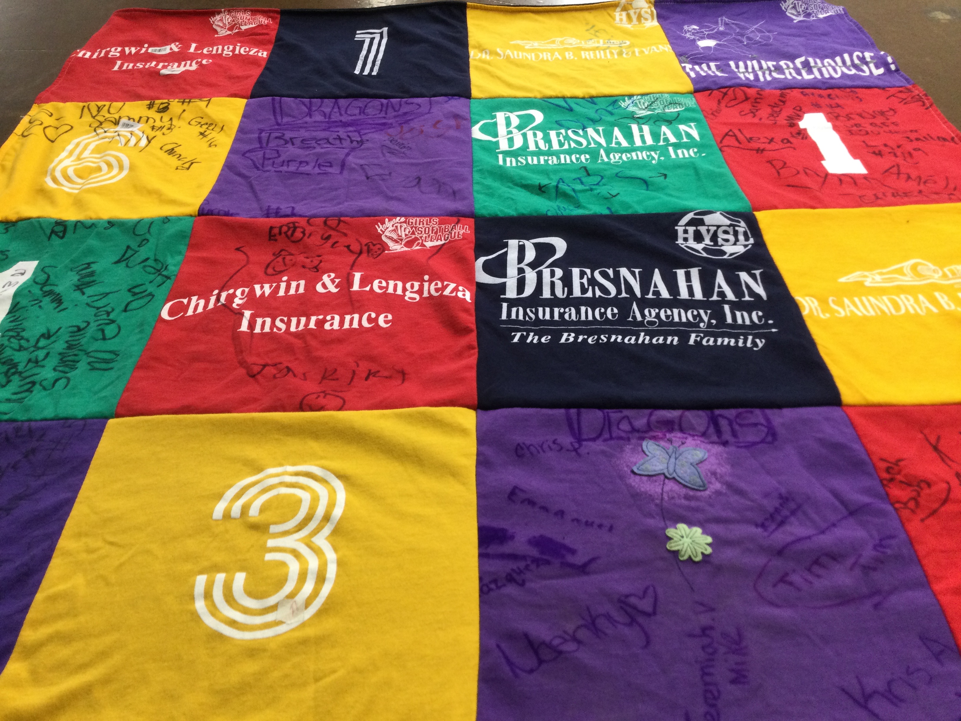 T-shirt quilt featuring dragons by Lisa from MA