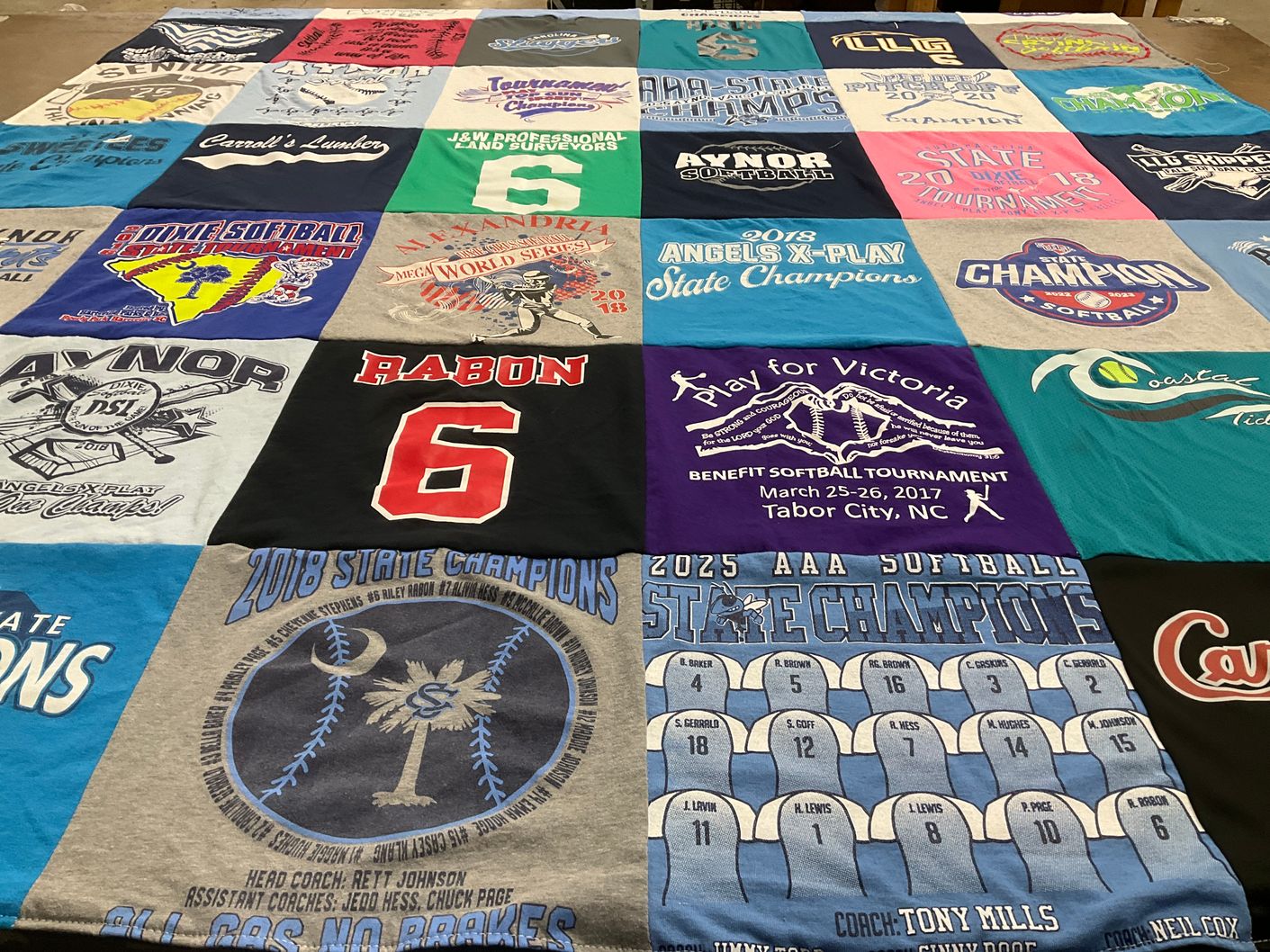 T-shirt quilt featuring aynor high school softball by Anthony from SC