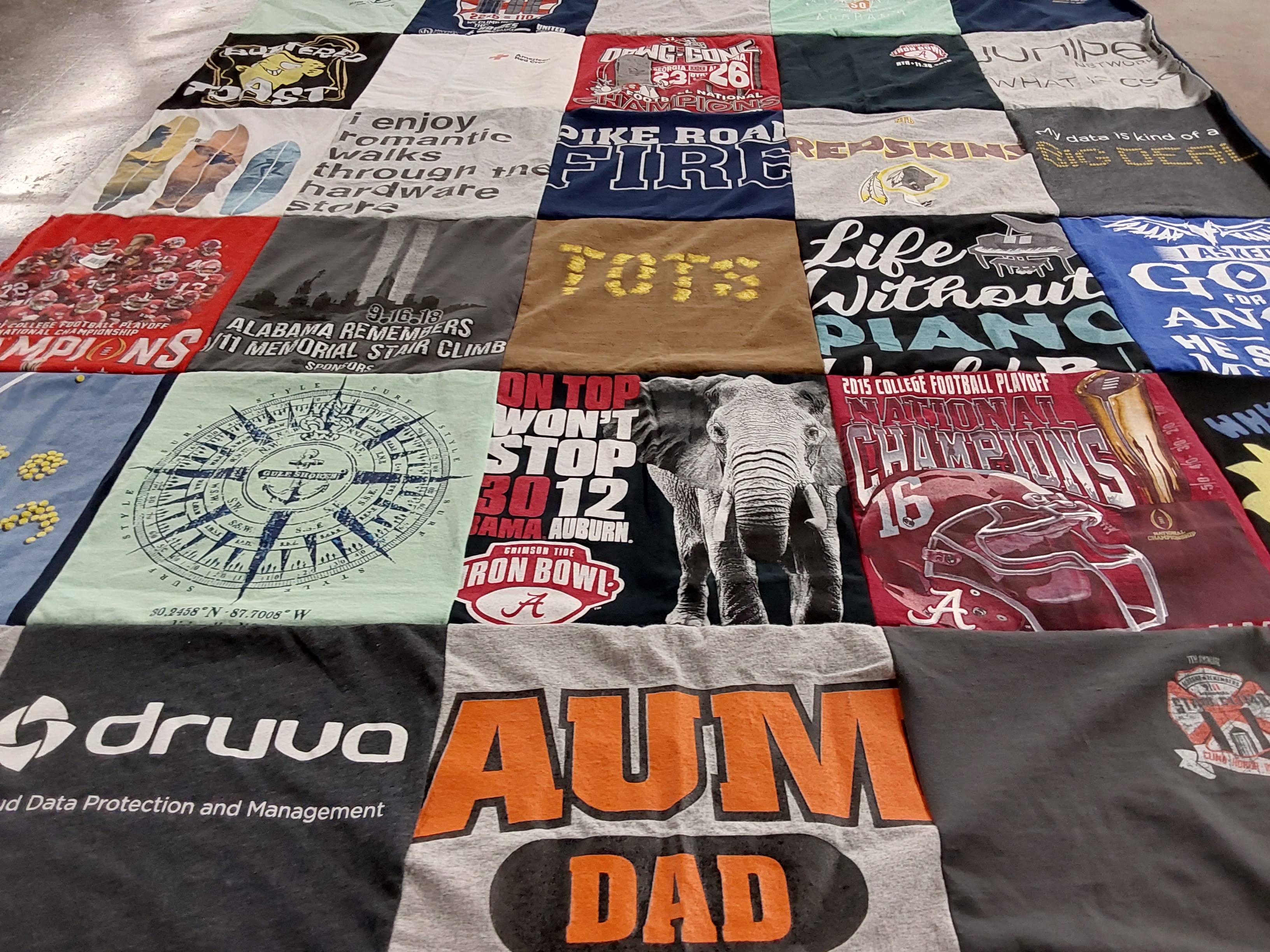 T-shirt quilt featuring alabama crimson tide by Niki from AL