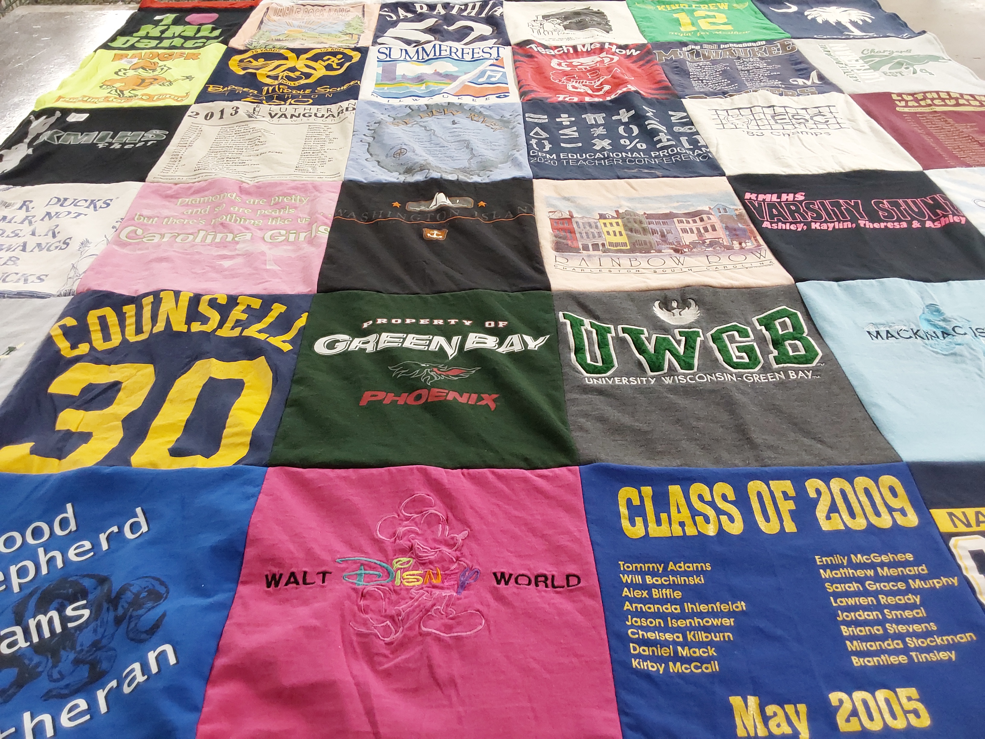 T-shirt quilt from university of wisconsin-green bay by Jacquelin from WI