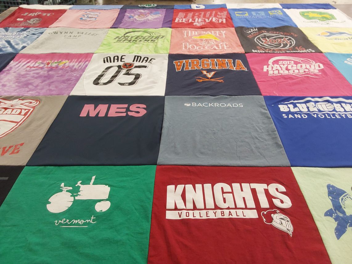 T-shirt quilt featuring knights volleyball by Laurel from GA