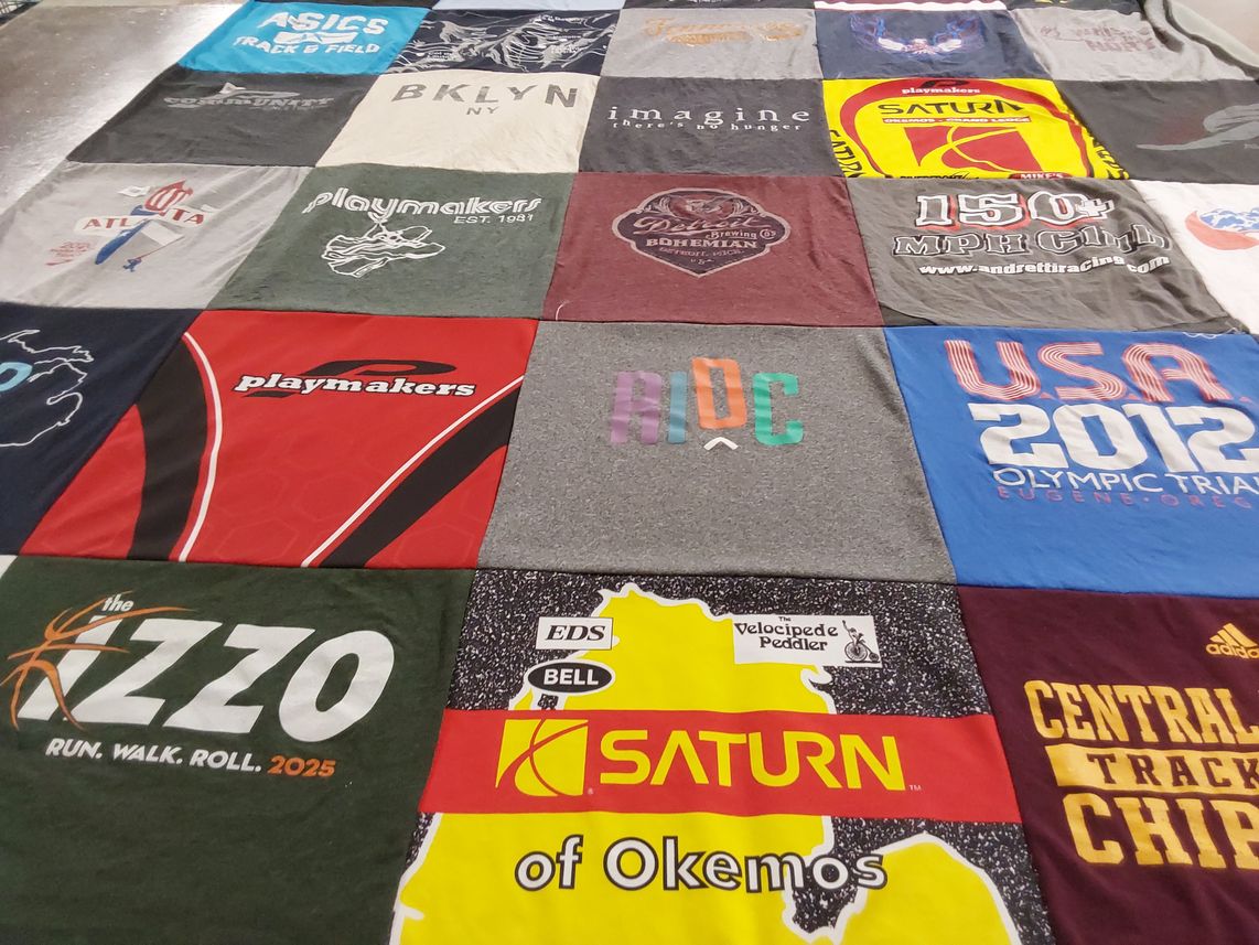 T-shirt quilt from central michigan university by Rebecca from MI