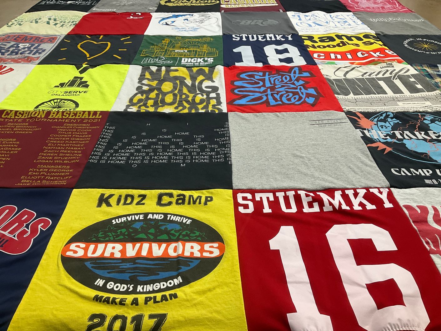 T-shirt quilt featuring cashion baseball by Annie from OK