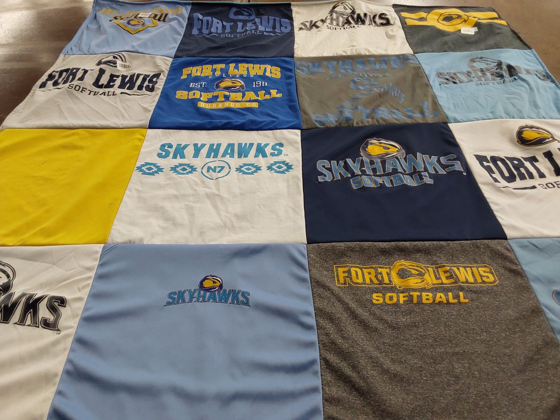 T-shirt quilt from fort lewis college by Bridget from AZ