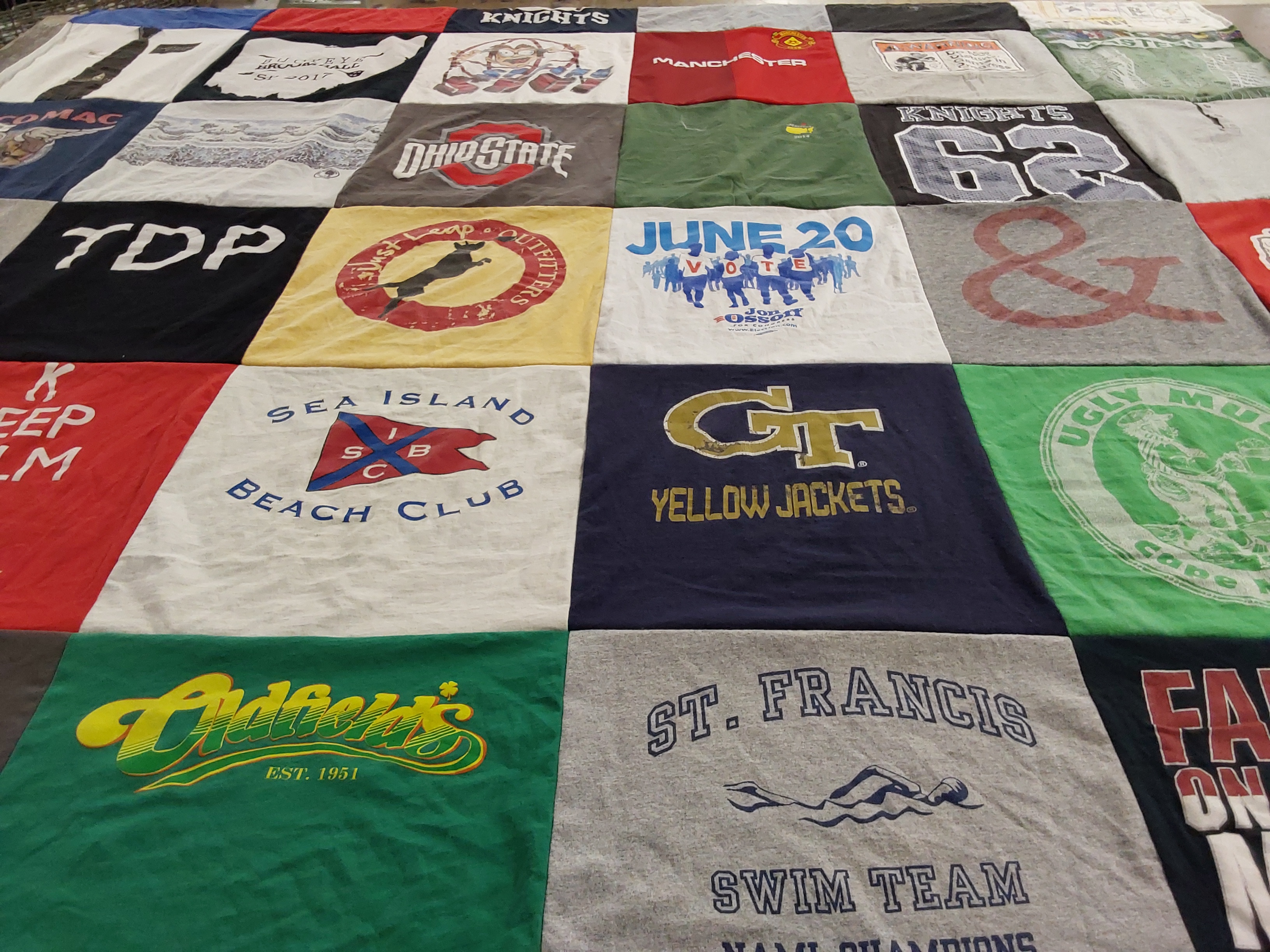 T-shirt quilt featuring st francis swim team by Michael from GA