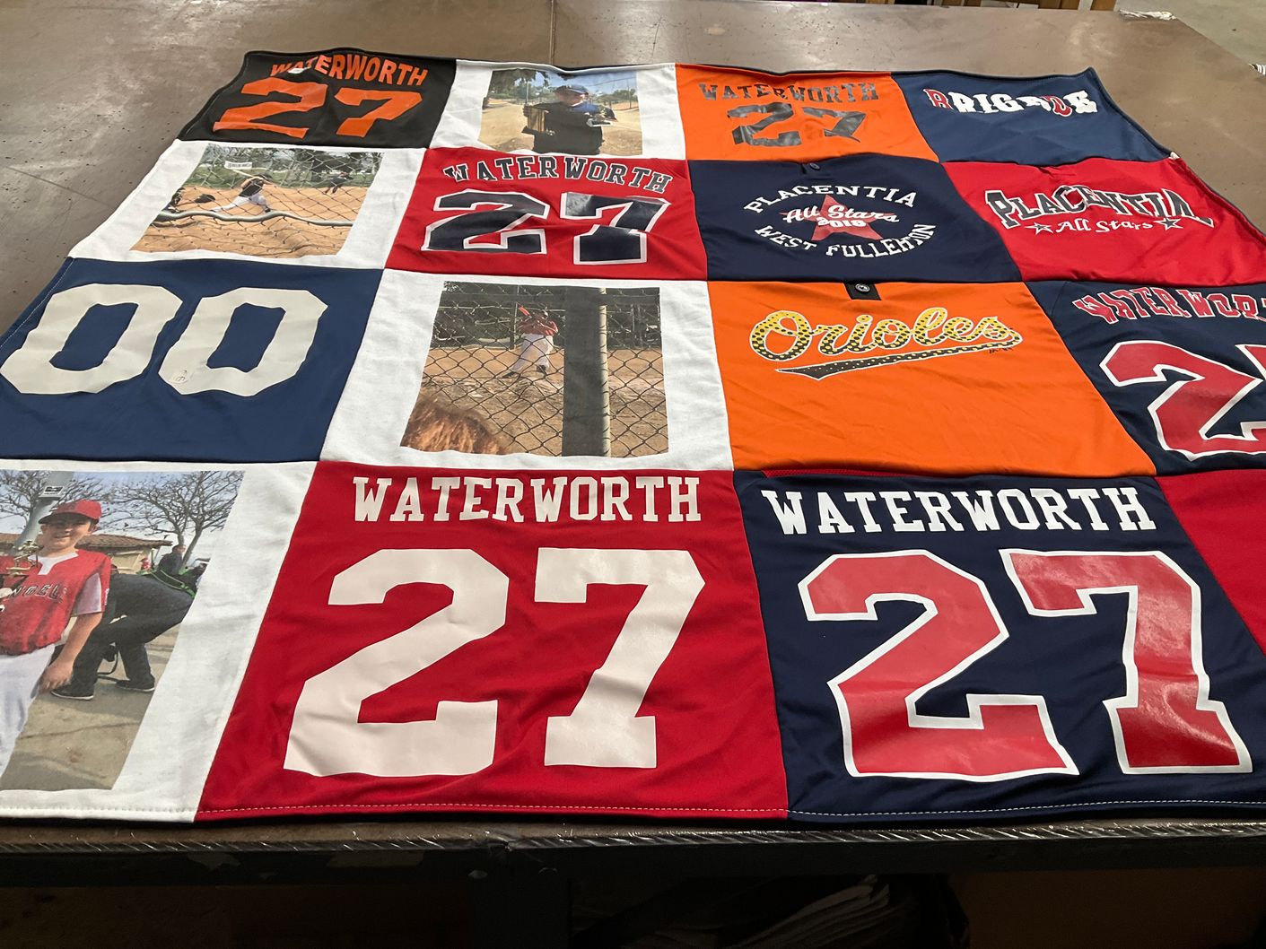 T-shirt quilt featuring orioles by Michelle from CA