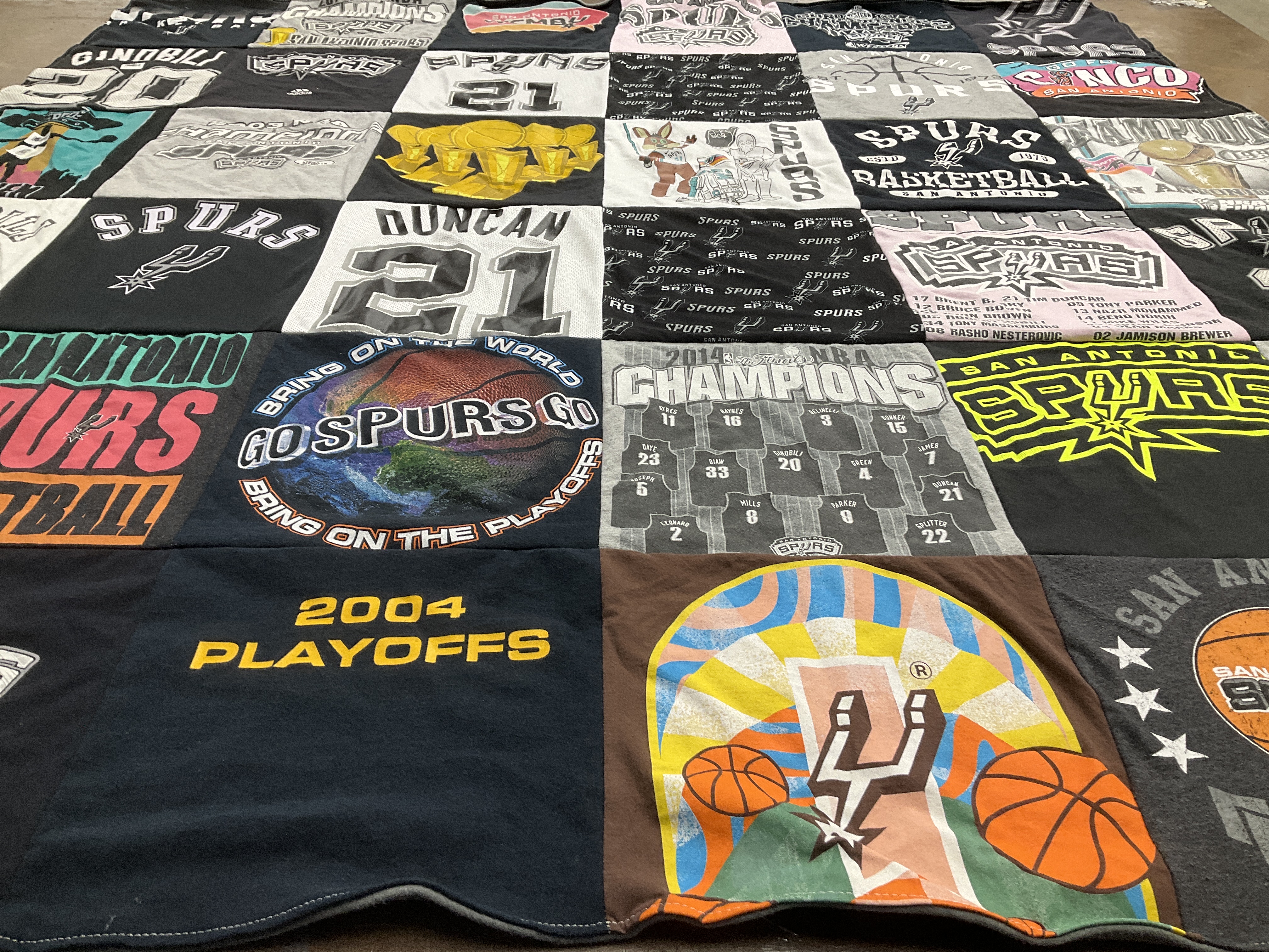 T-shirt quilt featuring san antonio spurs by Lynda from TX