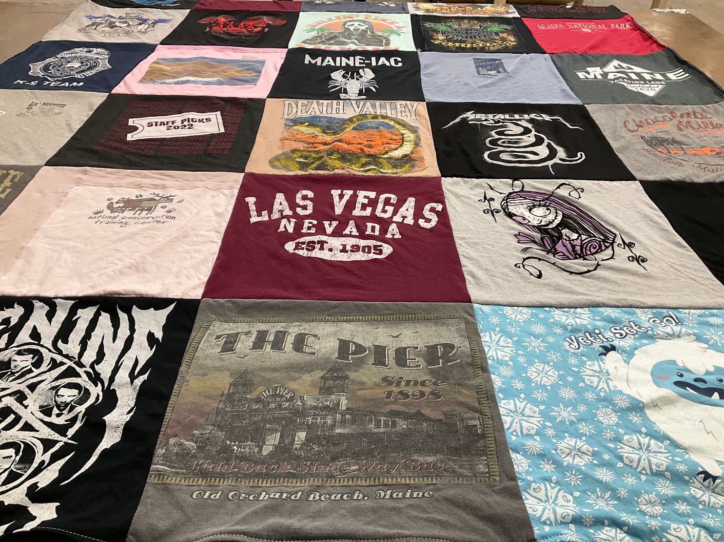 T-shirt quilt with travel, nature themes by Hillary from PA