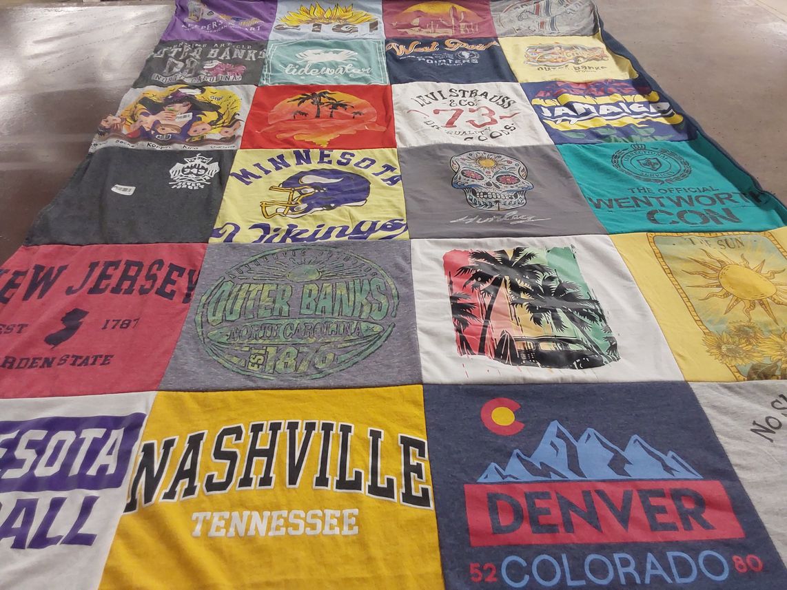 T-shirt quilt featuring minnesota vikings by Faith from VA