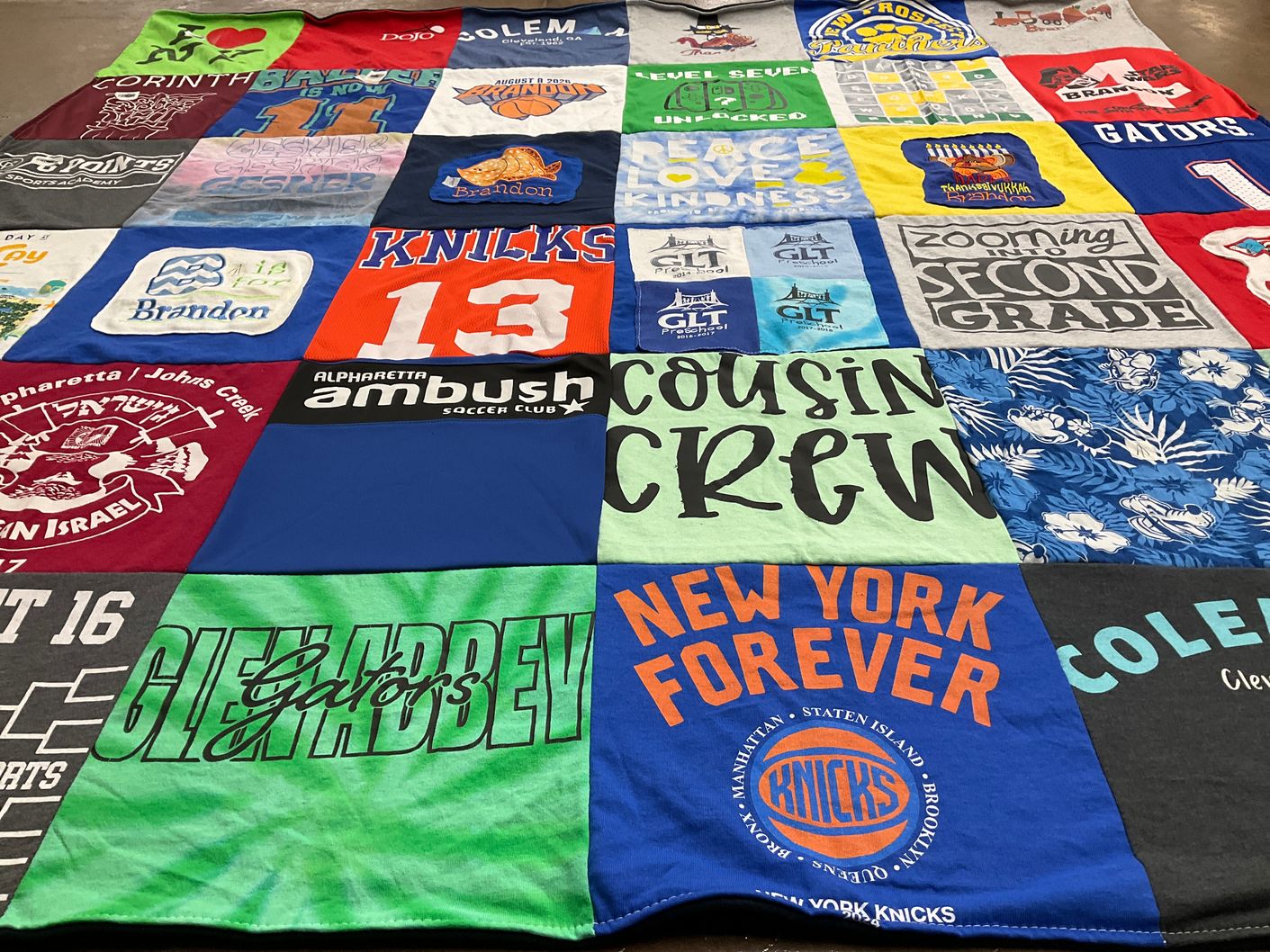 T-shirt quilt featuring new york knicks by Alyssa from GA