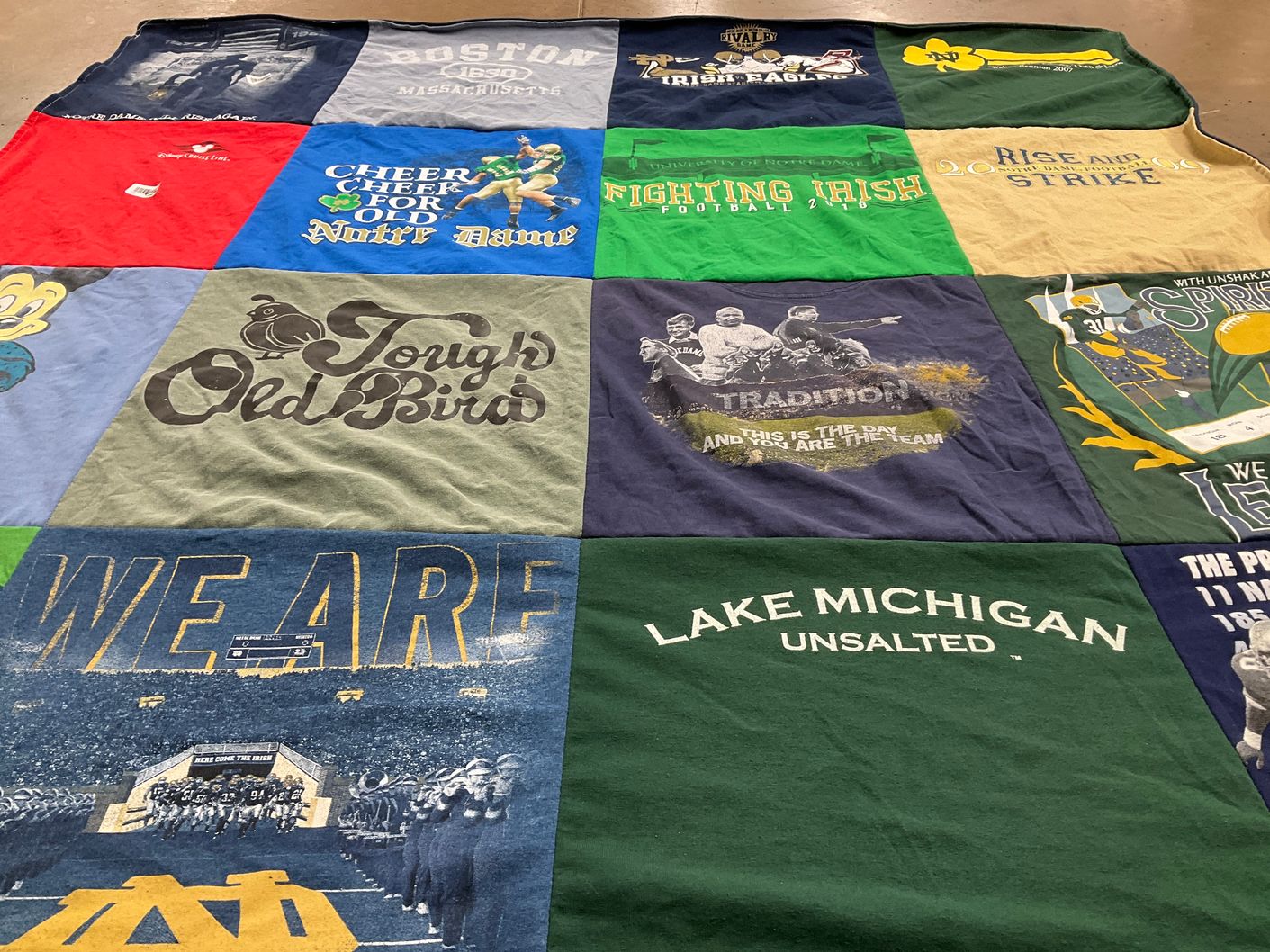 T-shirt quilt featuring fighting irish football by John from NY