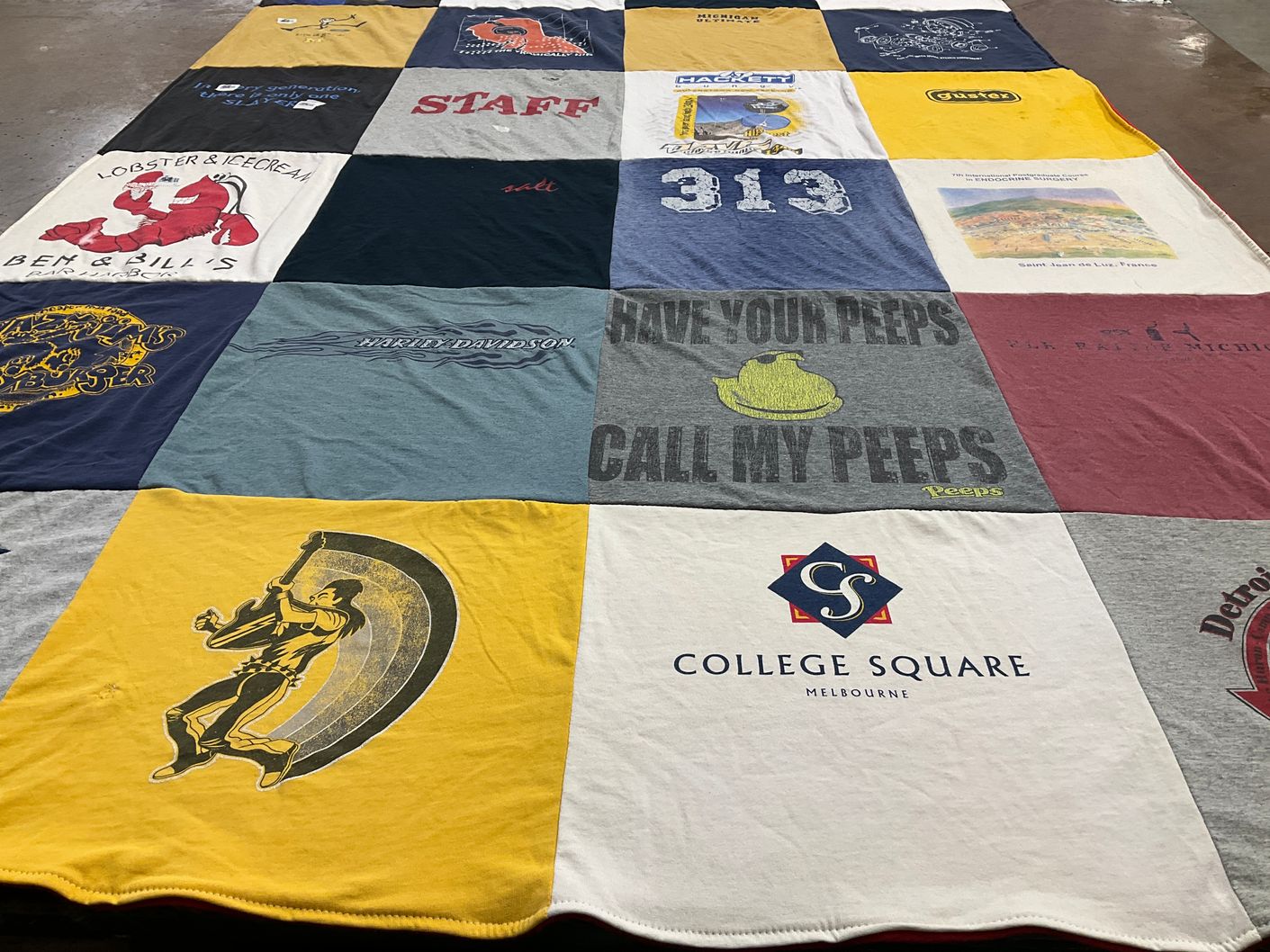 T-shirt quilt with food, ice cream themes by Jamie from GA