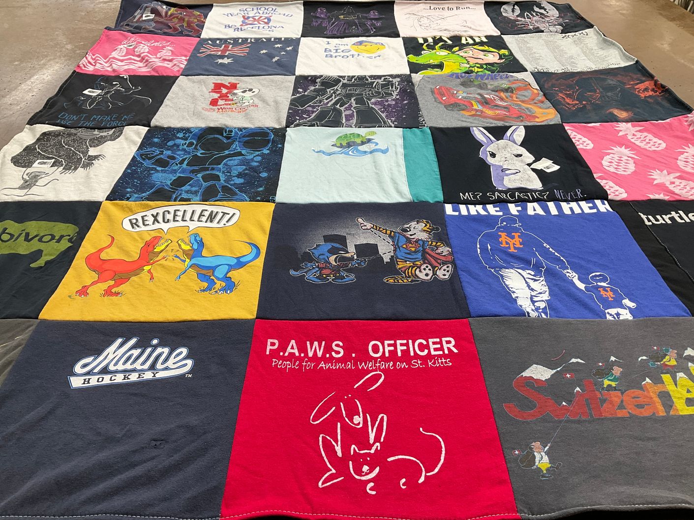 T-shirt quilt from university of maine by Anna from NY