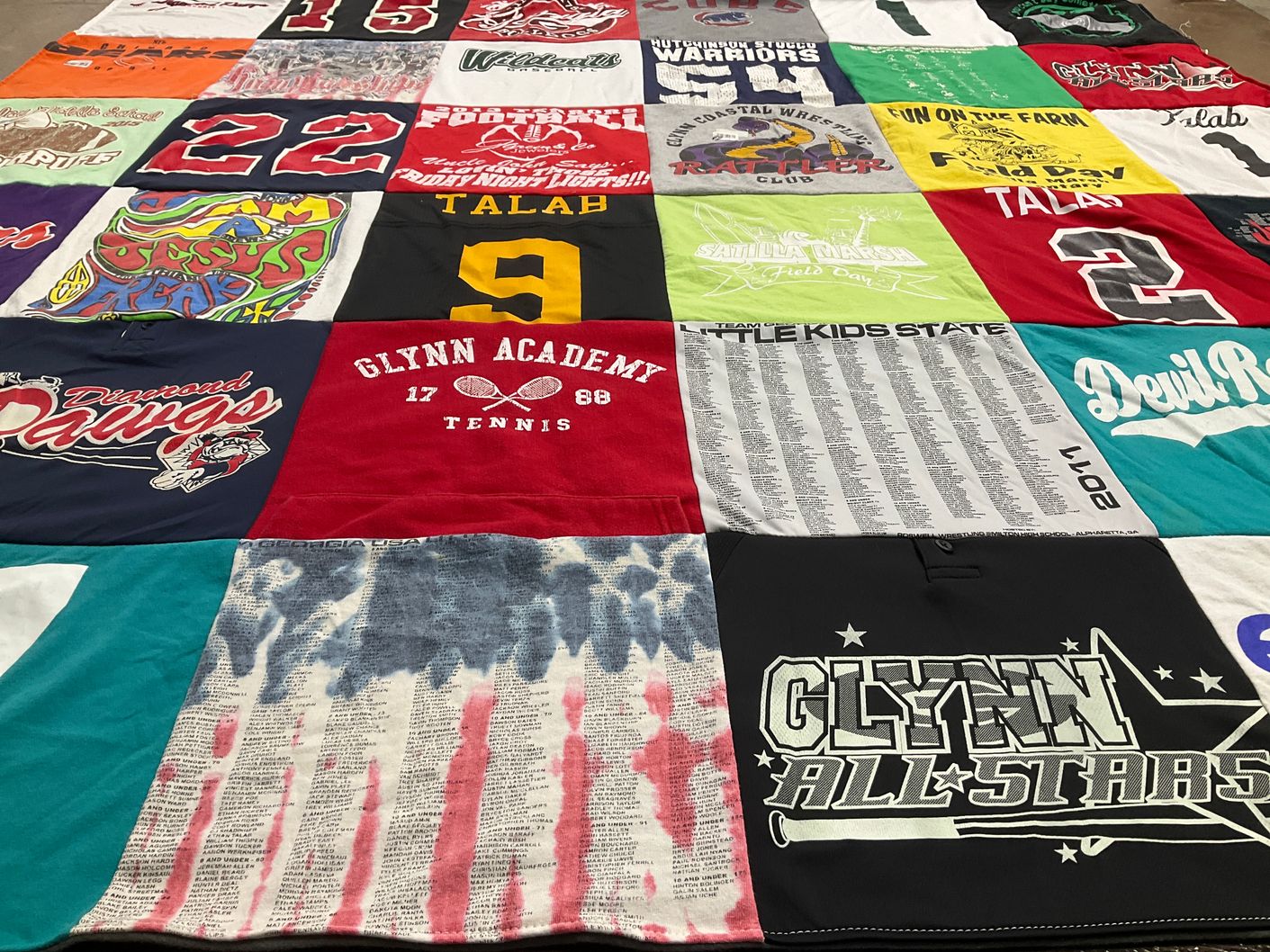 T-shirt quilt featuring glynn all stars by James from GA