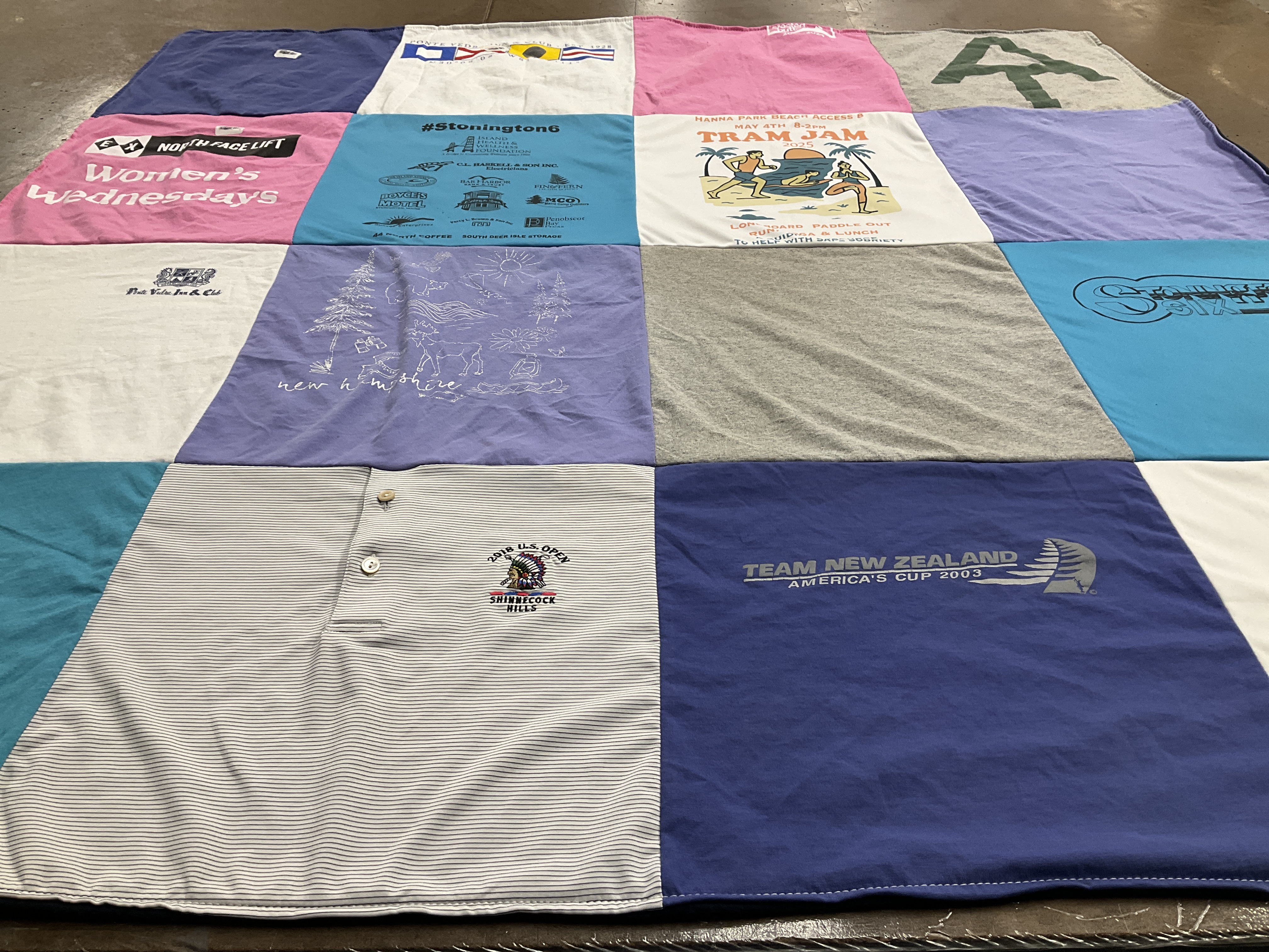 T-shirt quilt with sailing, paddling themes by Amy from FL