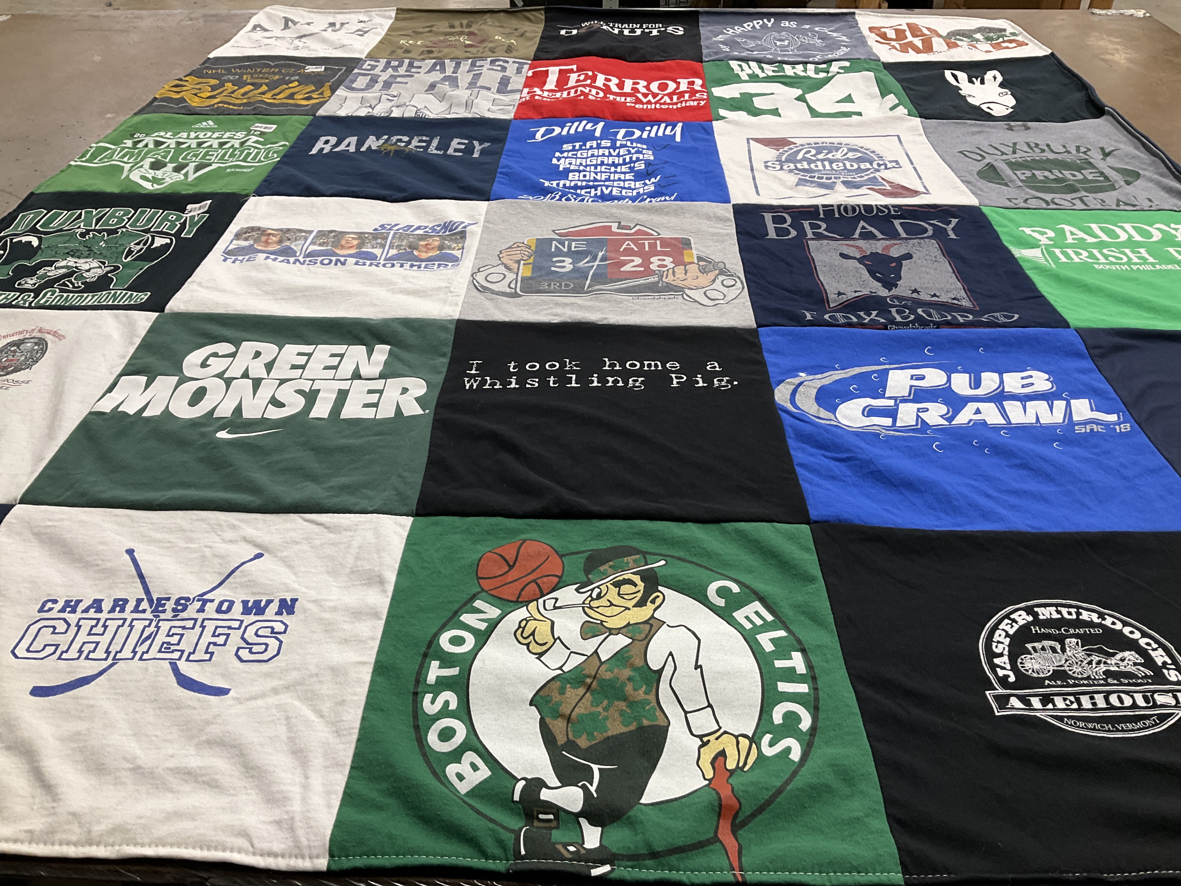 T-shirt quilt featuring boston celtics by Richard from MA