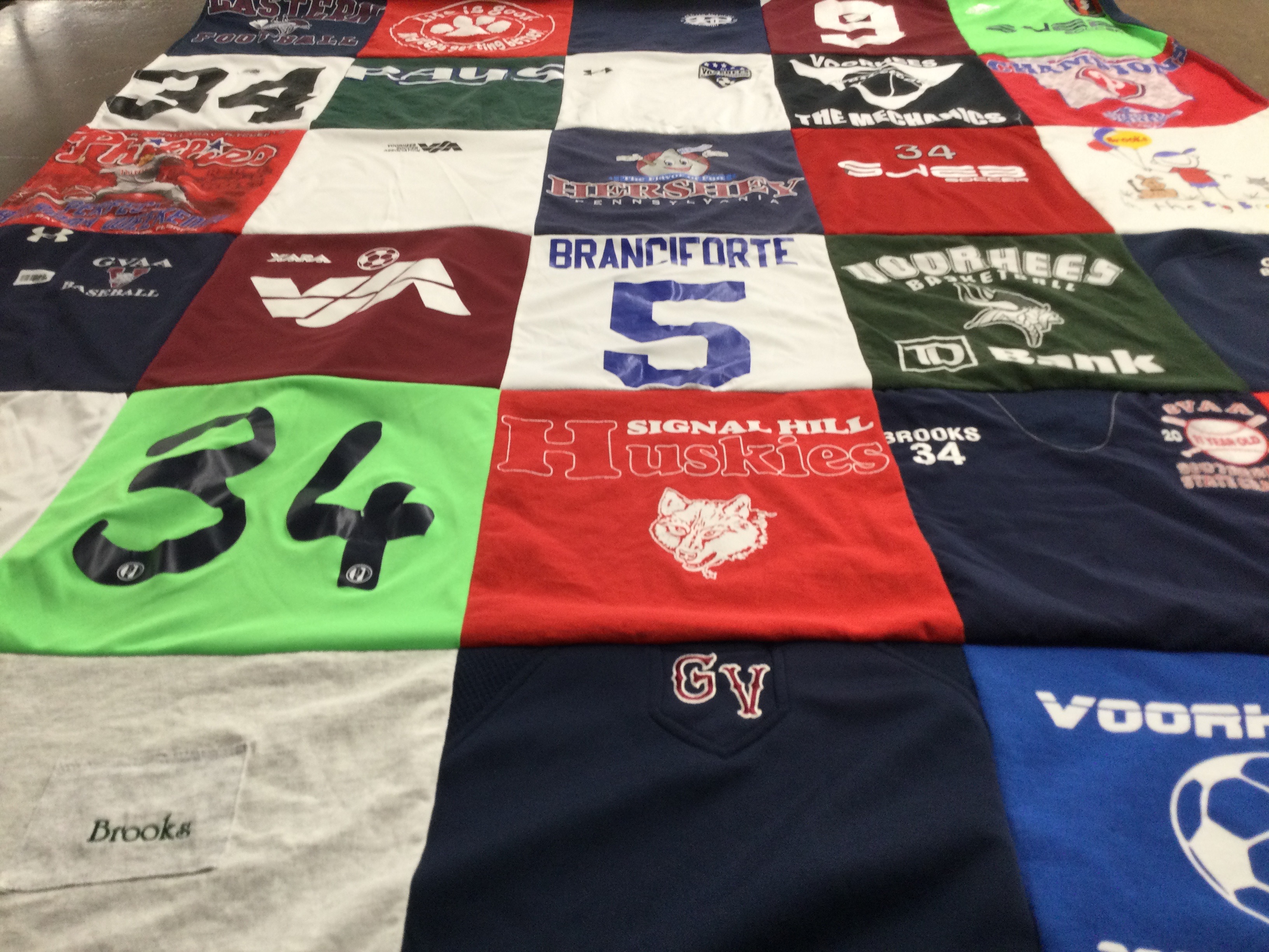 T-shirt quilt featuring huskies, southern regional high school by Jennifer from NJ