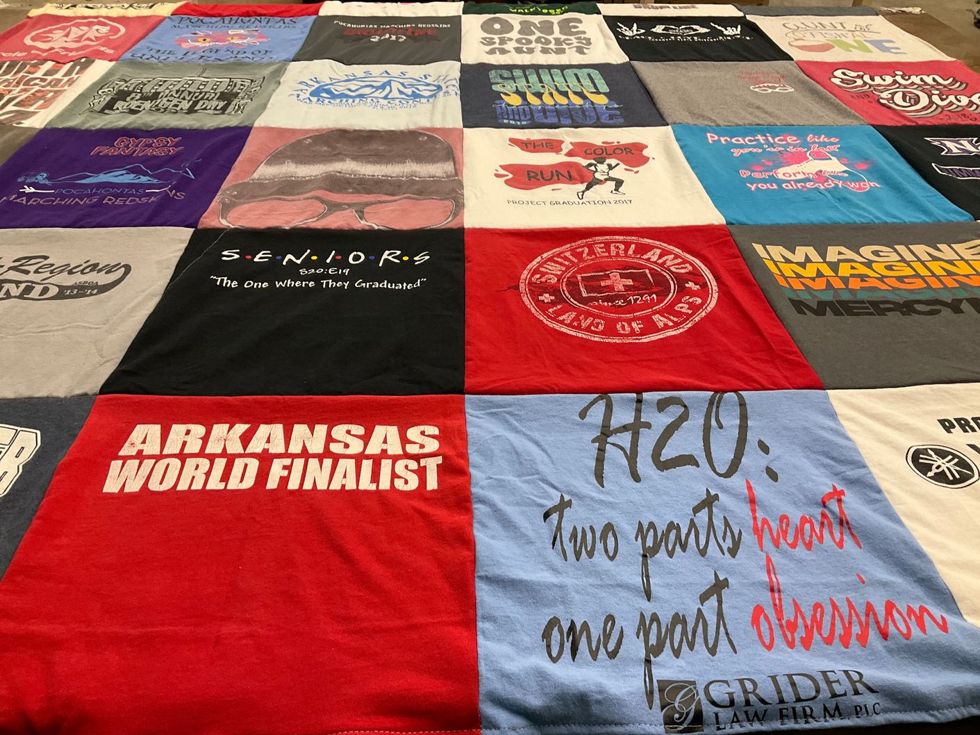 T-shirt quilt from poquoson high school by Chandler from AK