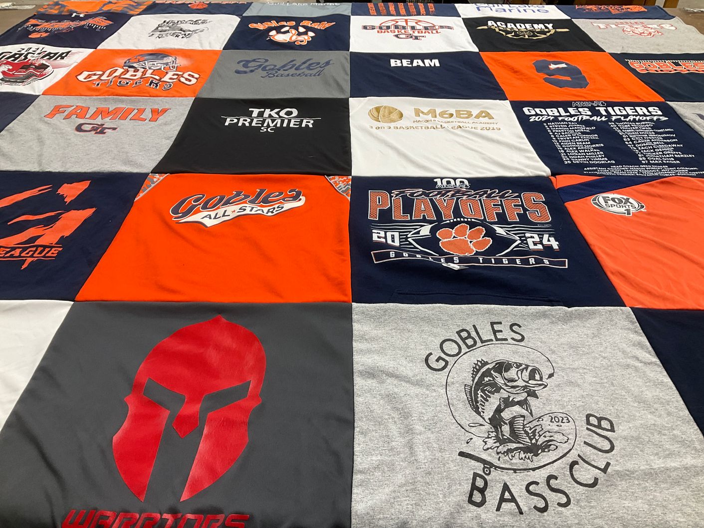 T-shirt quilt featuring gobles tigers by Wendy from MI