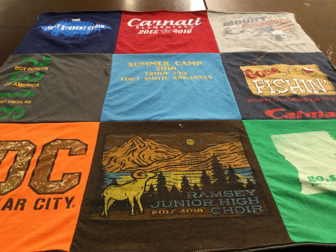 T-shirt quilt from ramsey junior high school by Amye from AR