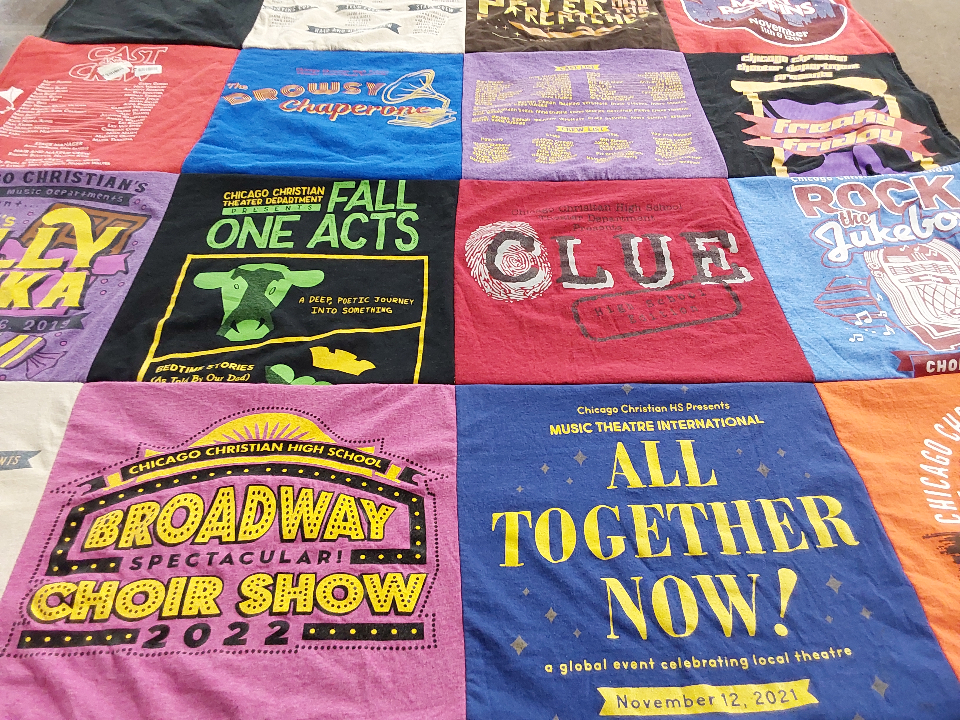 T-shirt quilt from chicago christian high school by Erin from IL