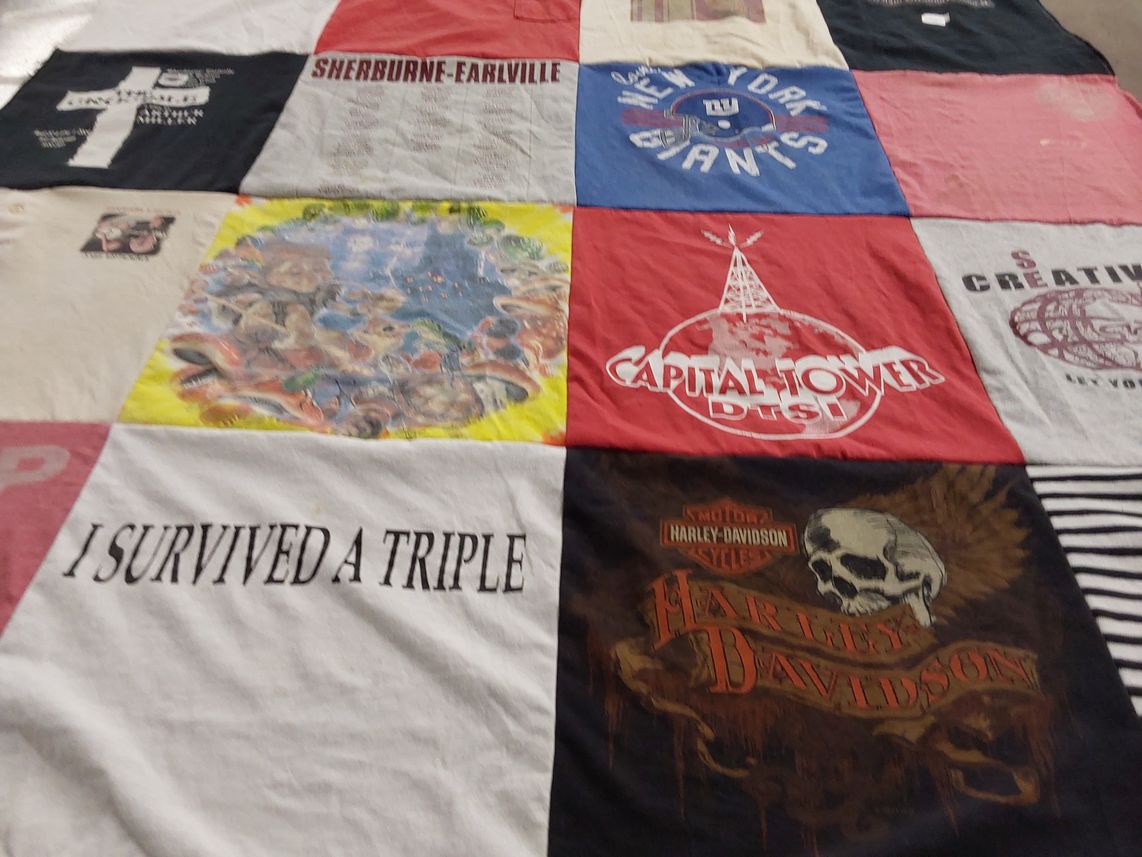 T-shirt quilt featuring new york giants by Priscilla from NC