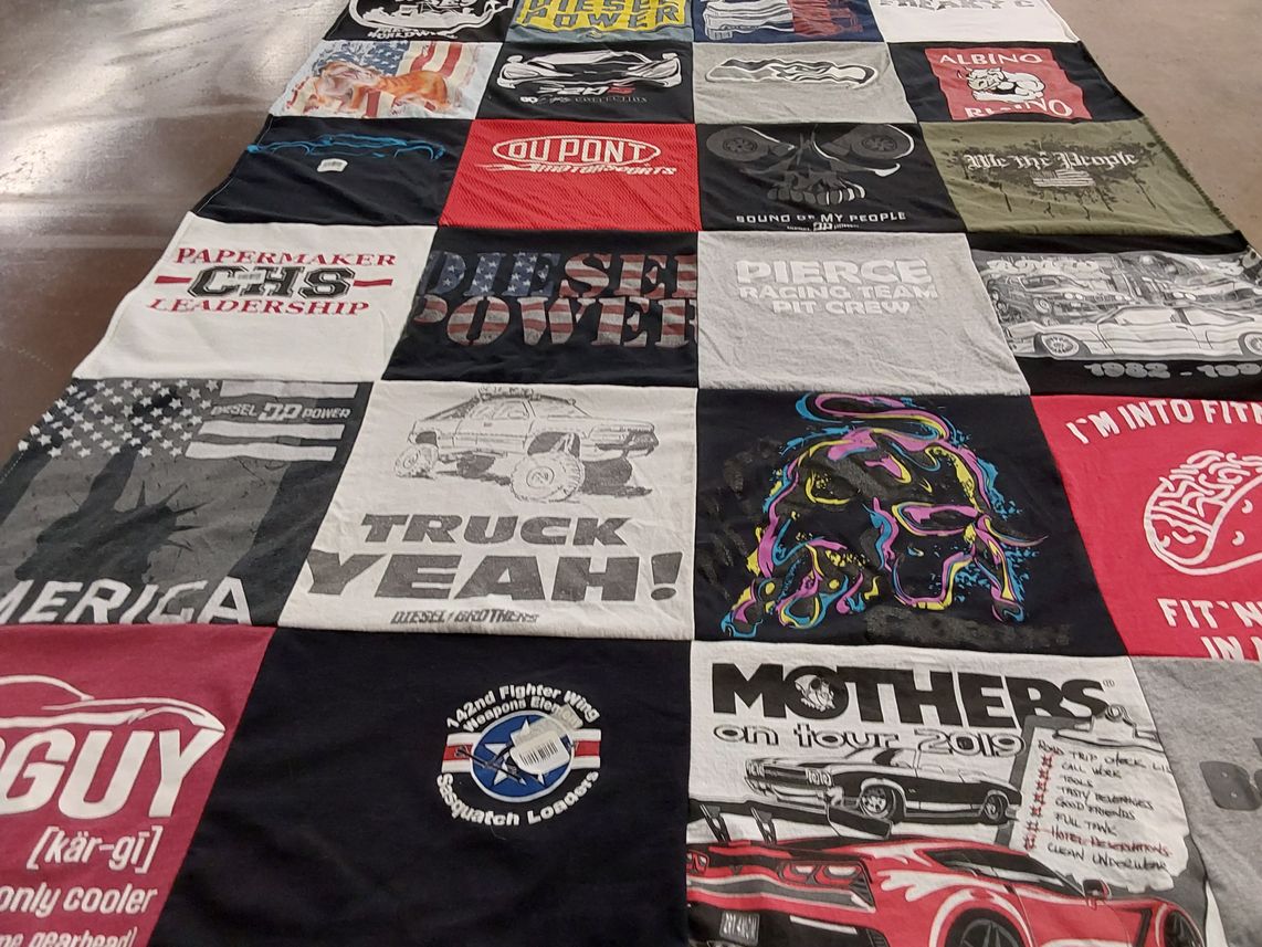 T-shirt quilt featuring pierce racing team by Maeva from AZ