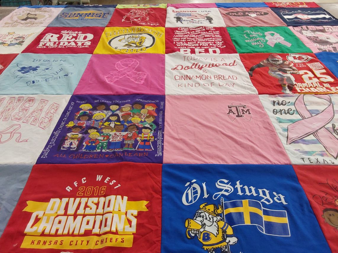 T-shirt quilt featuring kansas city chiefs by Tracie from CO