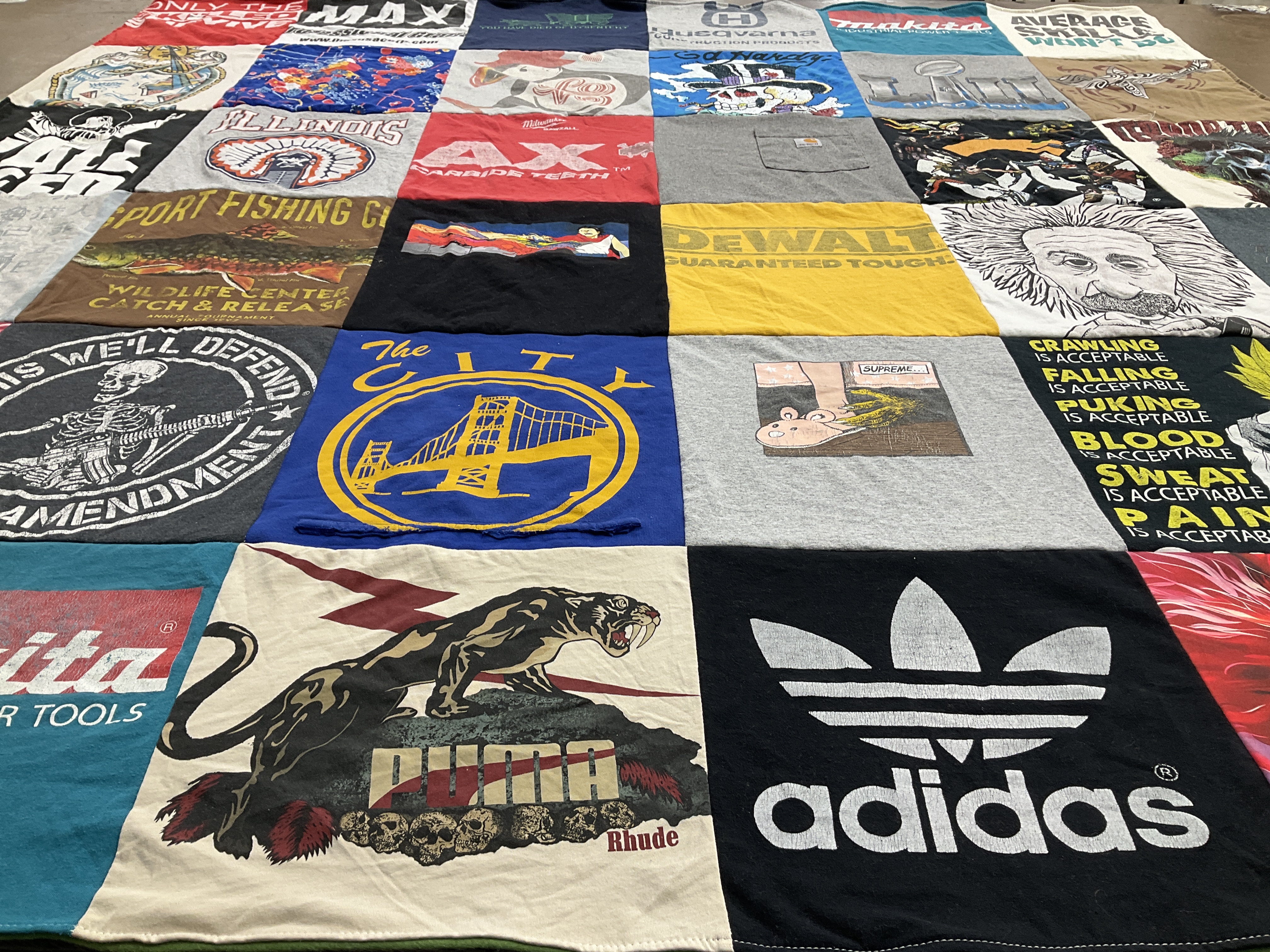 T-shirt quilt with sport fishing, art themes by Matt from CA