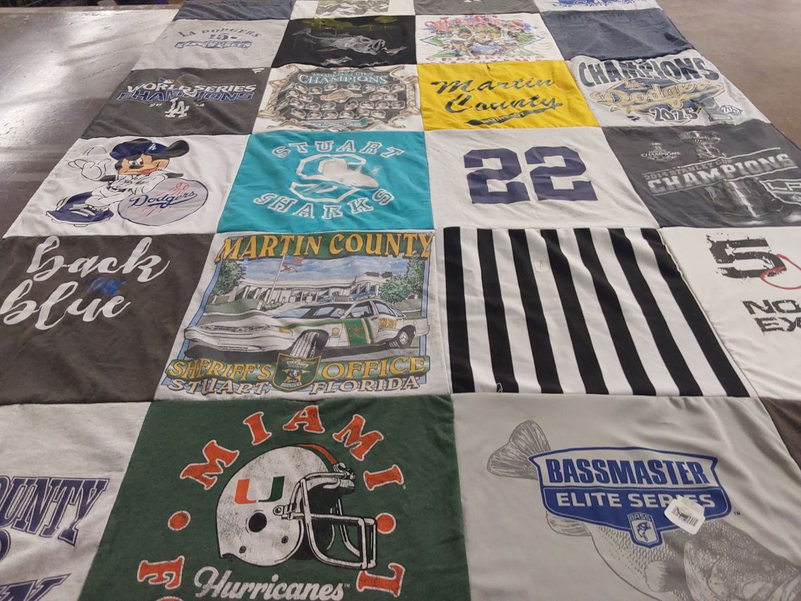 T-shirt quilt featuring miami hurricanes by Victor from FL
