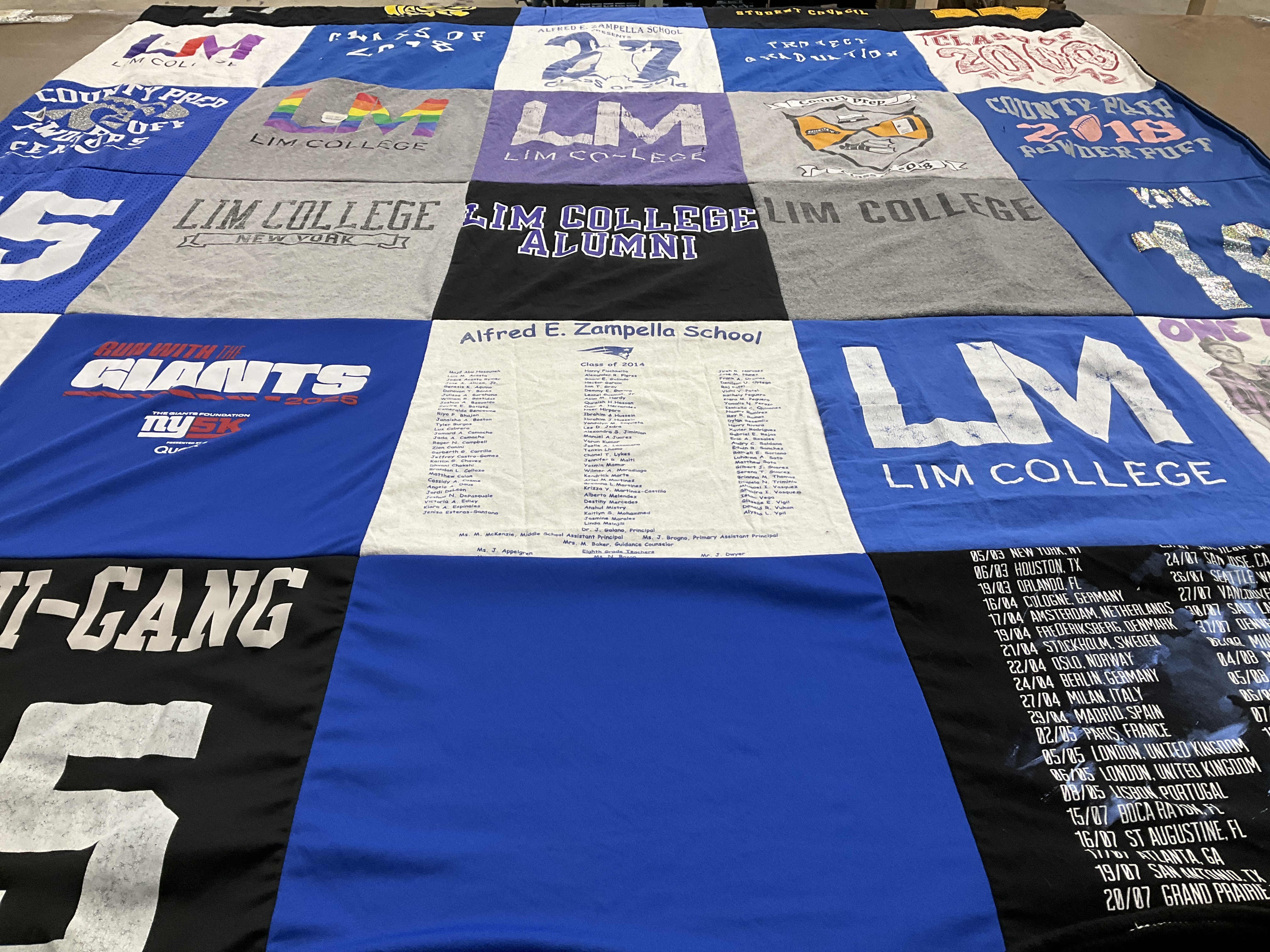 T-shirt quilt from lim college by Alyssa from NJ