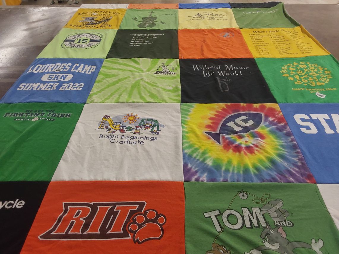 T-shirt quilt featuring notre dame fighting irish by Jen from NY