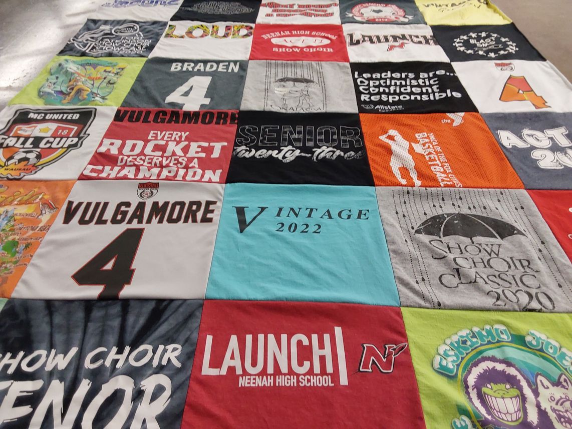 T-shirt quilt featuring mc united by Janelle from WI